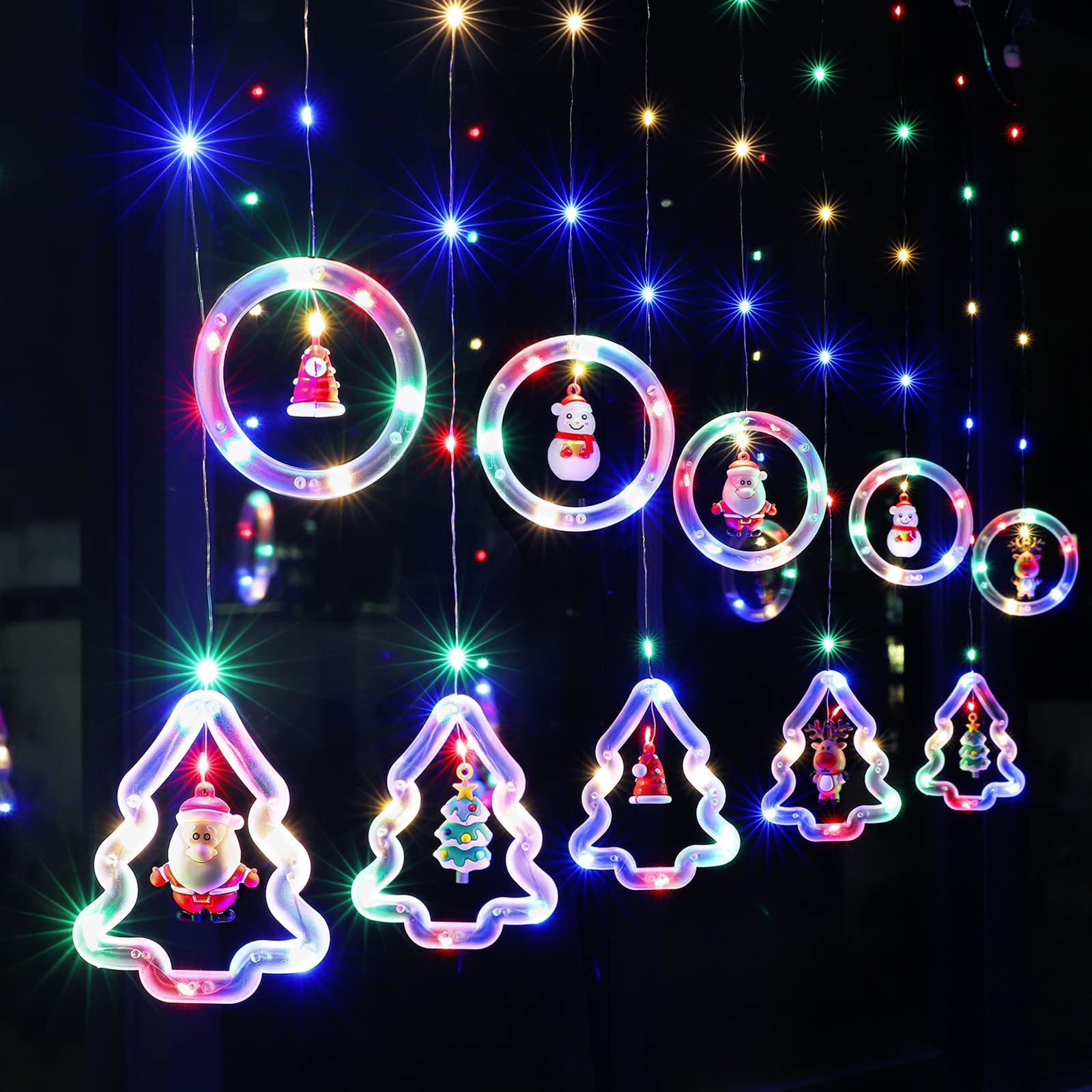 Window Lights Christmas Decorations - Bloomwin 9.8Ft Usb Novelty Xmas Hanging Tree Ring Light For Indoor Bedroom Outdoor - Christmas Led Window Decorations