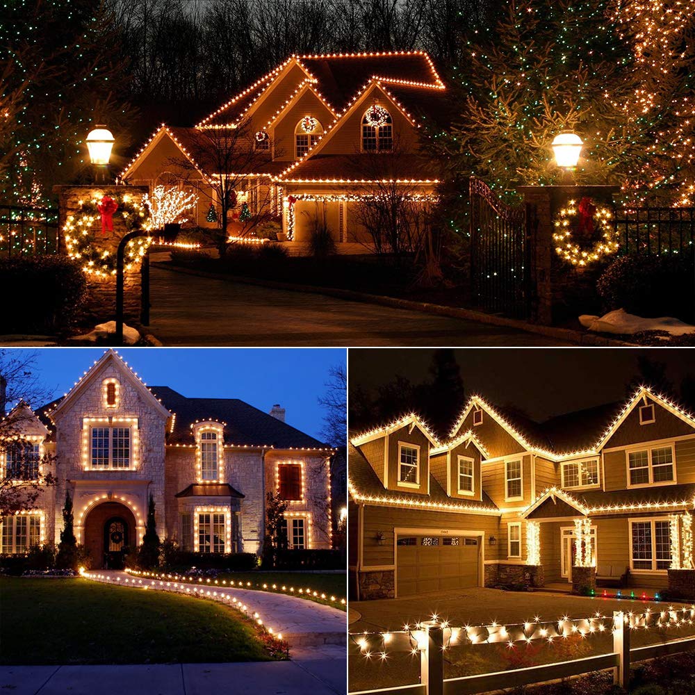 Brizled Gentle Twinkle C5 Christmas Lights  33Ft 100 Led Christmas String Lights  Connectable 120V Warm White Xmas Tree Light Indoor Outdoor Twinkle Xmas Light For Tree Home Holiday Wedding Decor