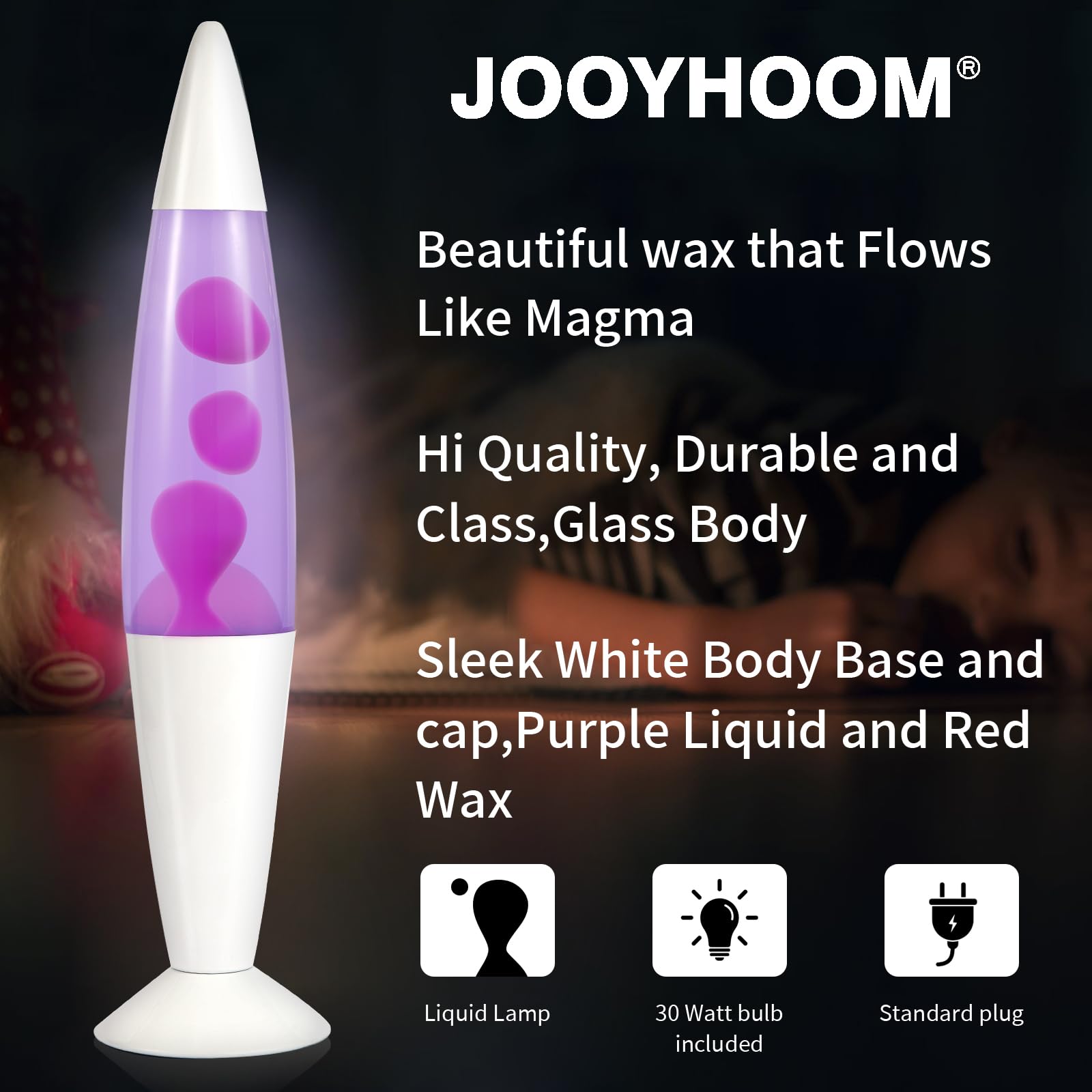 JOOYHOOM 16Inch Beautiful Liquid Lamp,Relaxing Night Light Home D  cor Motion Lamp for Living Room Office Bedroom Lamp for Adult