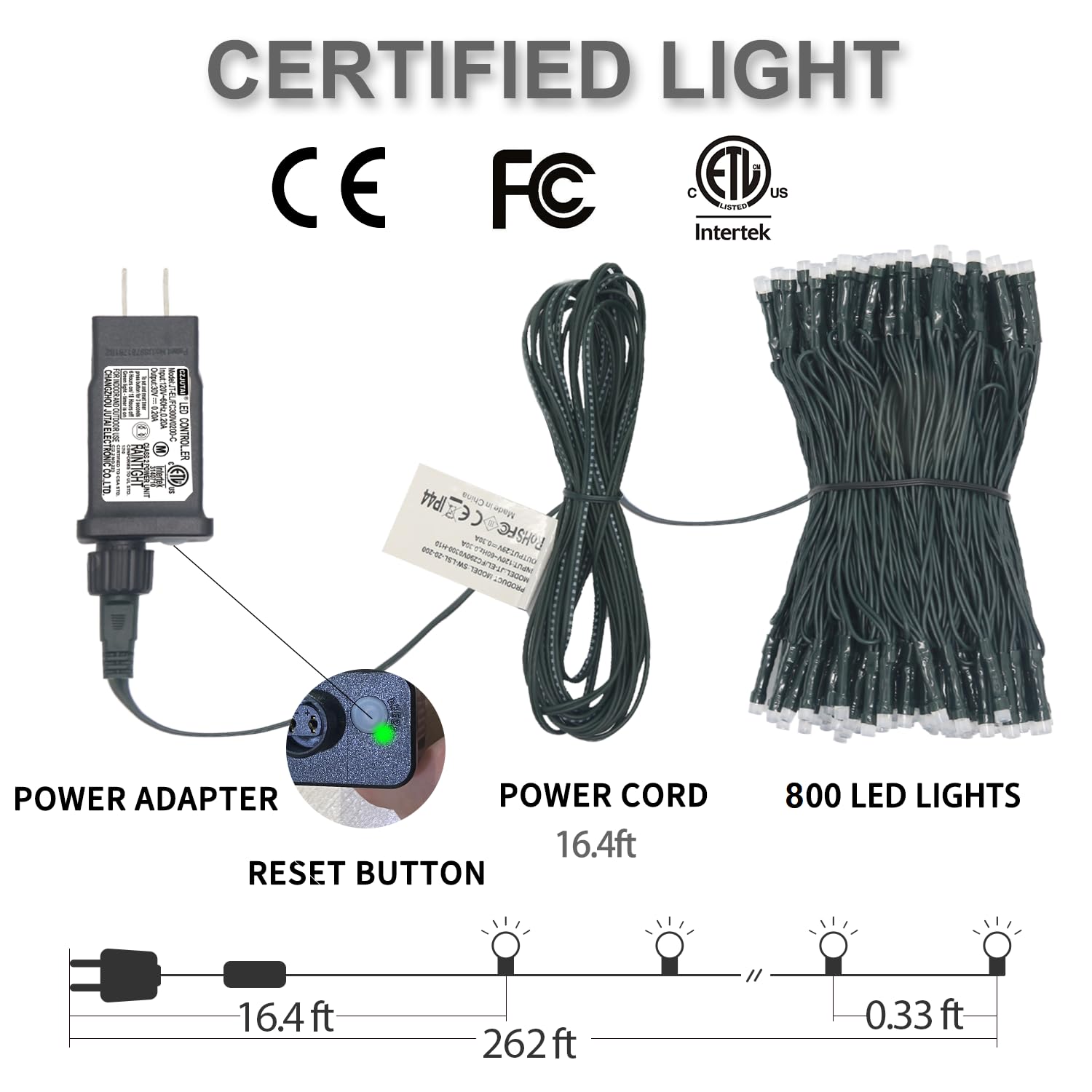 Lurious Smart Multicolor Changing Christmas Lights  262Ft 800 Rgb Leds Wifi App Control Fairy Light Rgb Dimmable Christmas Tree Lights Compatible With Alexa Ip65 Waterproof(2.4Ghz)