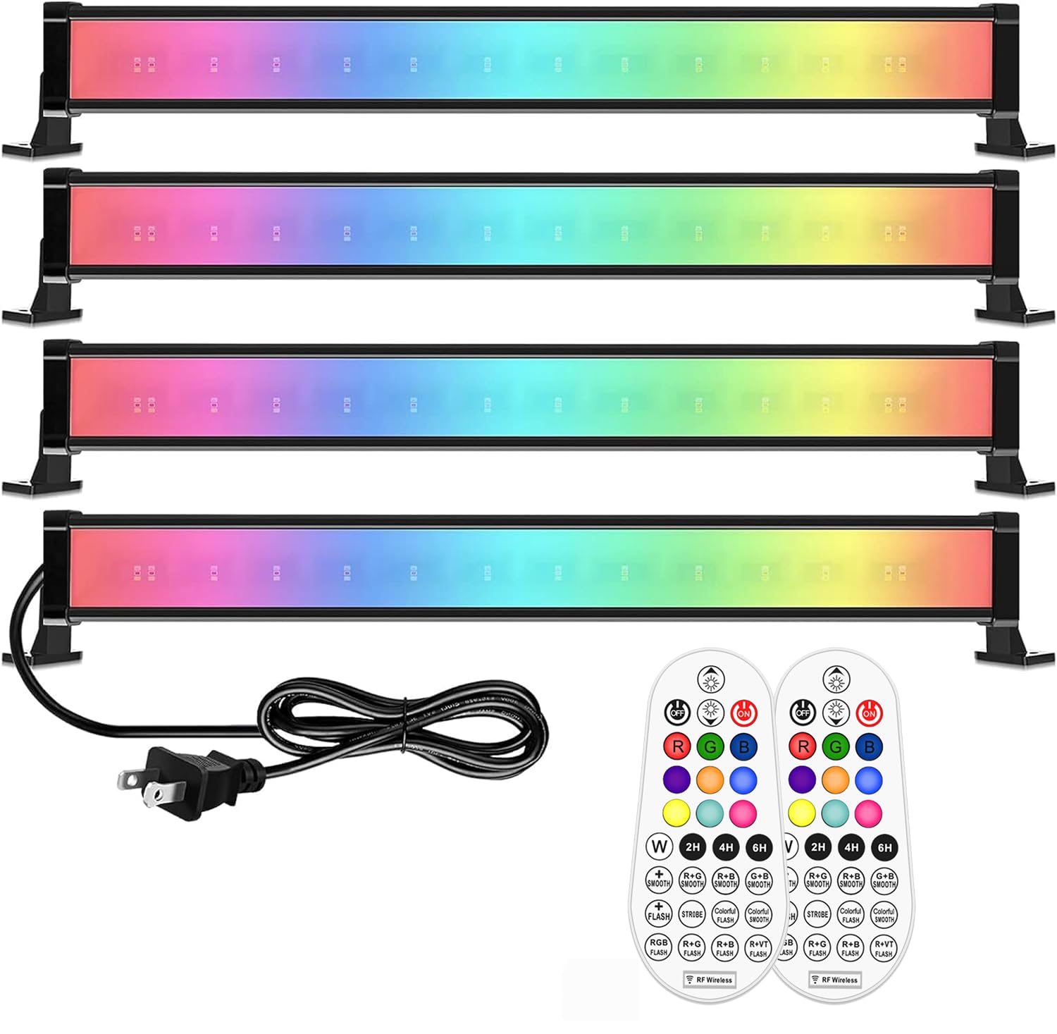 MEIKEE RGBW LED Wall Washer Light Bar, IP66 Waterproof, 25W, 4 Pack, ABS Material, Model RFLB025