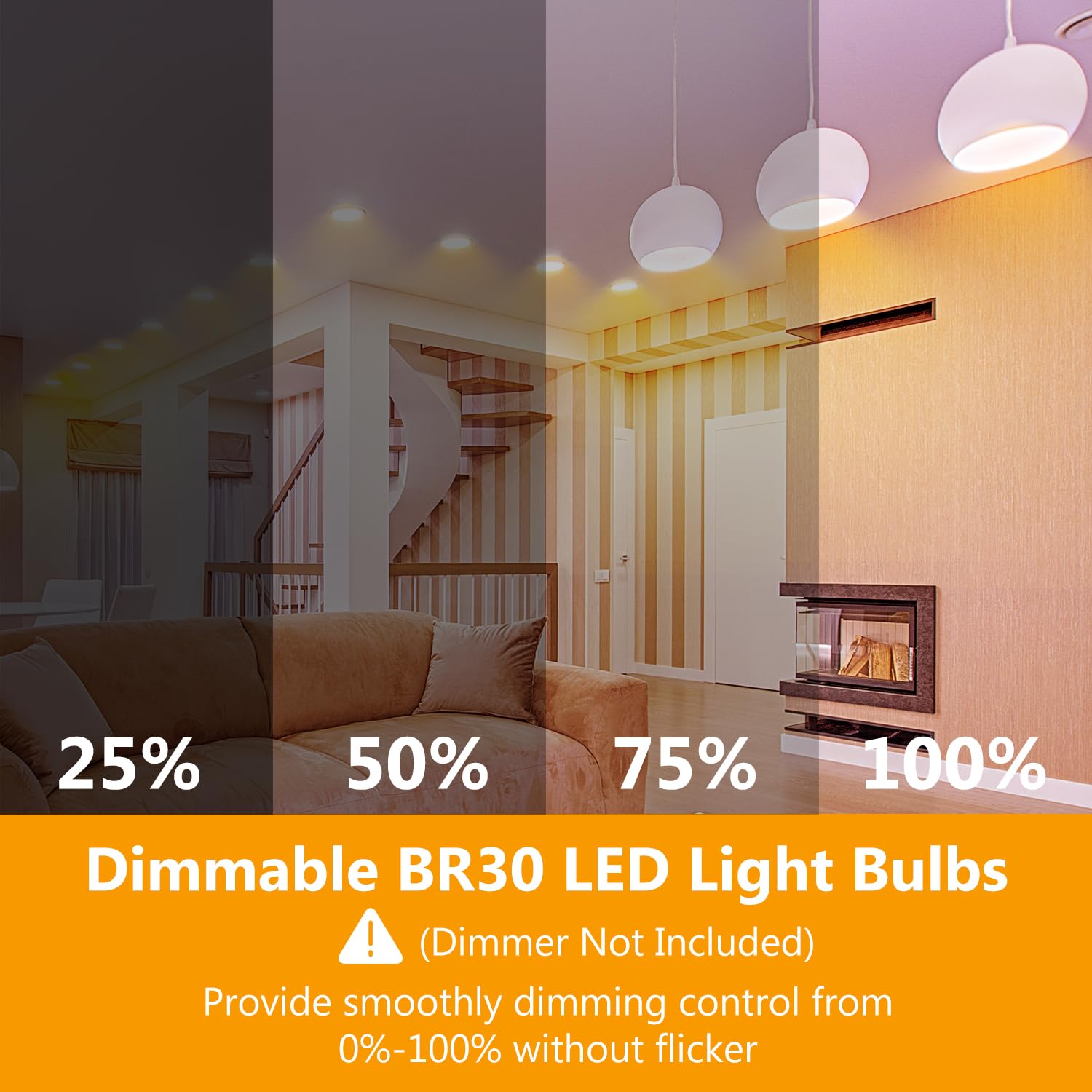 Daybetter 12Pack Br30 Led Recessed Light Bulb Equivalent 65W, Dimmable Indoor Flood 9W Light Bulbs 2700K Warm White 800Lumens, Cri80,E26 Base Led Can Light Bulb
