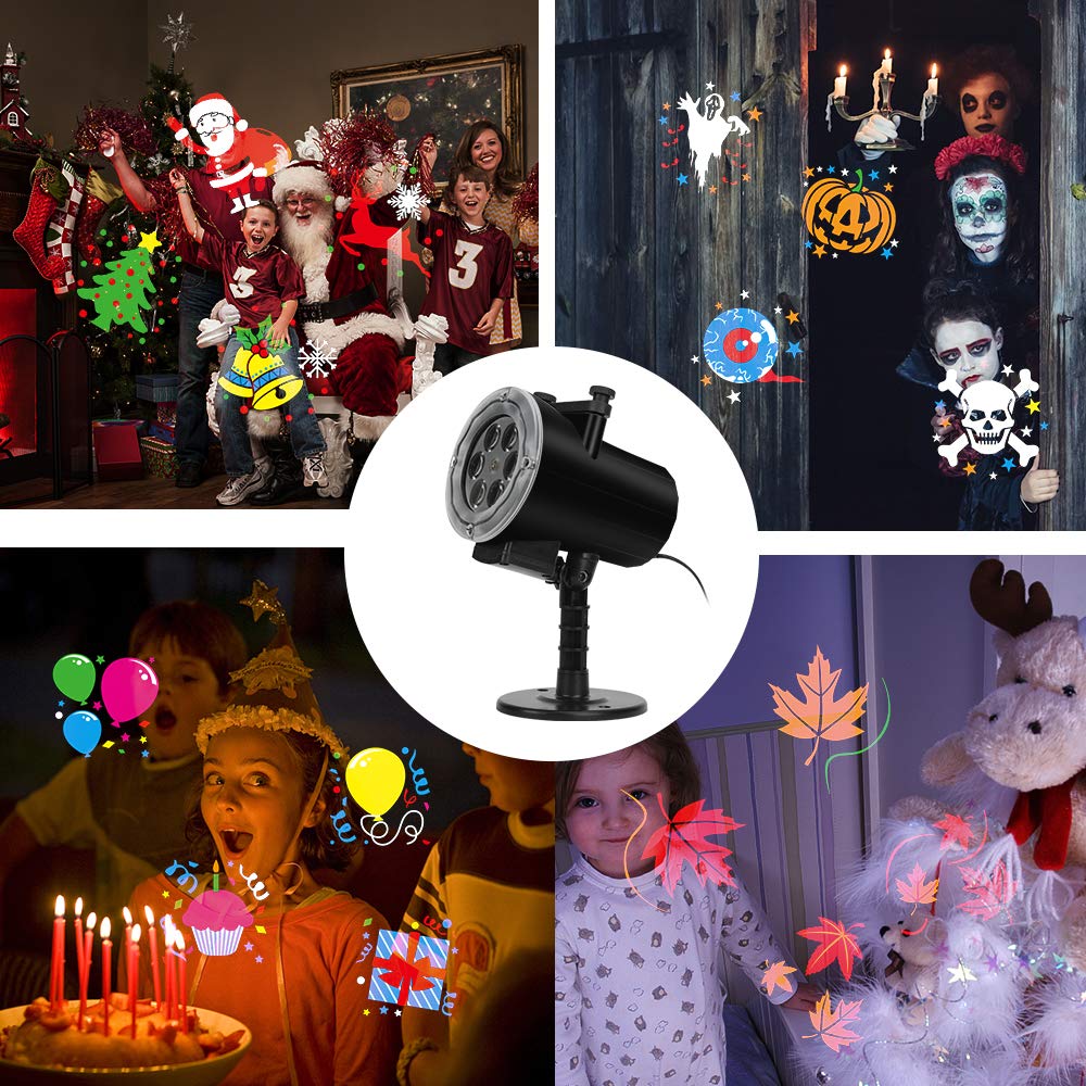 Halloween Christmas Projector Lights, Led Holiday Projector Light With 16Pc Slides Patterns Ip65 Waterproof Outdoor Indoor For Xmas Birthday Party