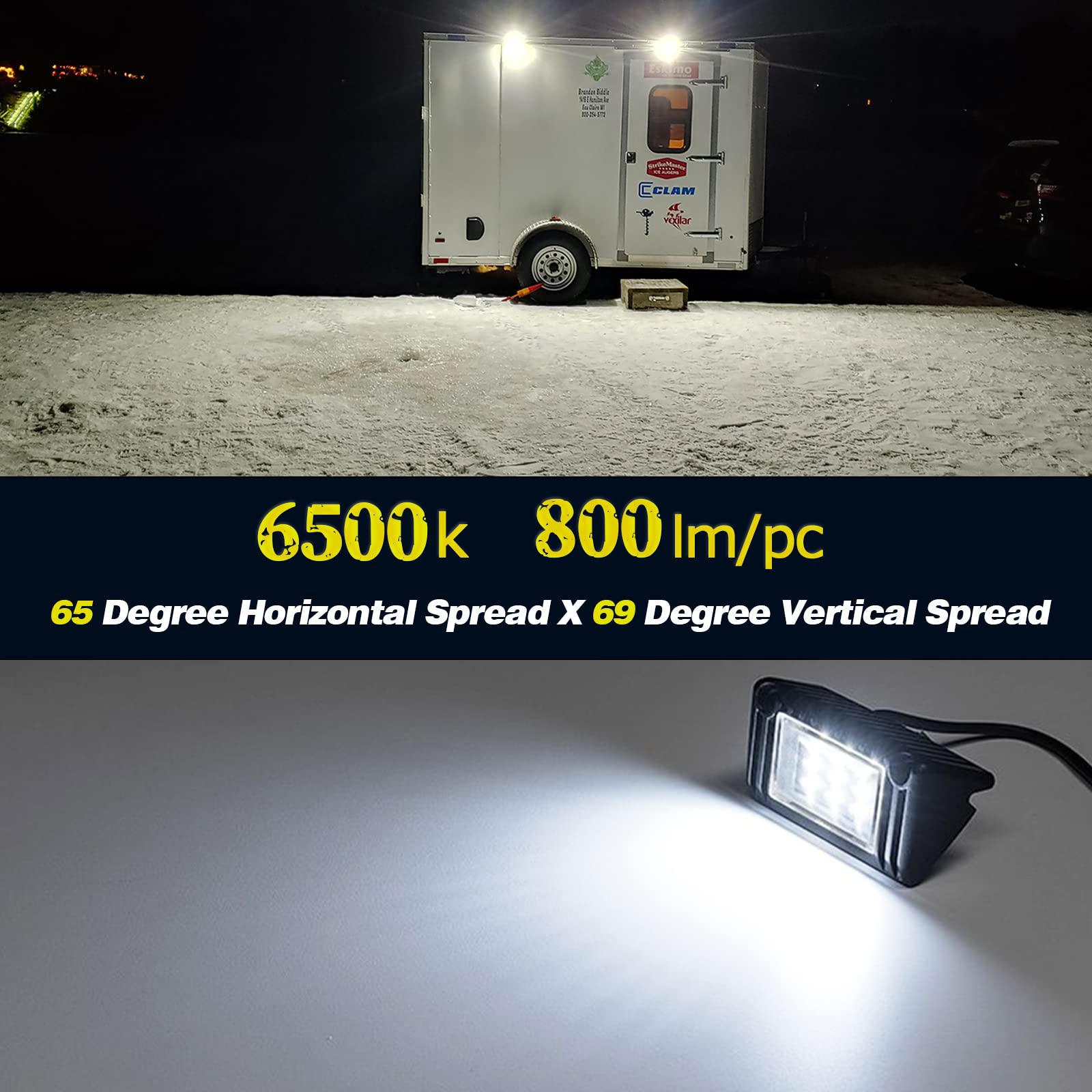 Chelhead Rv Porch Light White Aluminum Base 12V Dc Rv Exterior Led Lighting Outside Lights Compatible With Rv Camper Trailers Porches Towing 5Th Wheels Utility Vehicles Boat