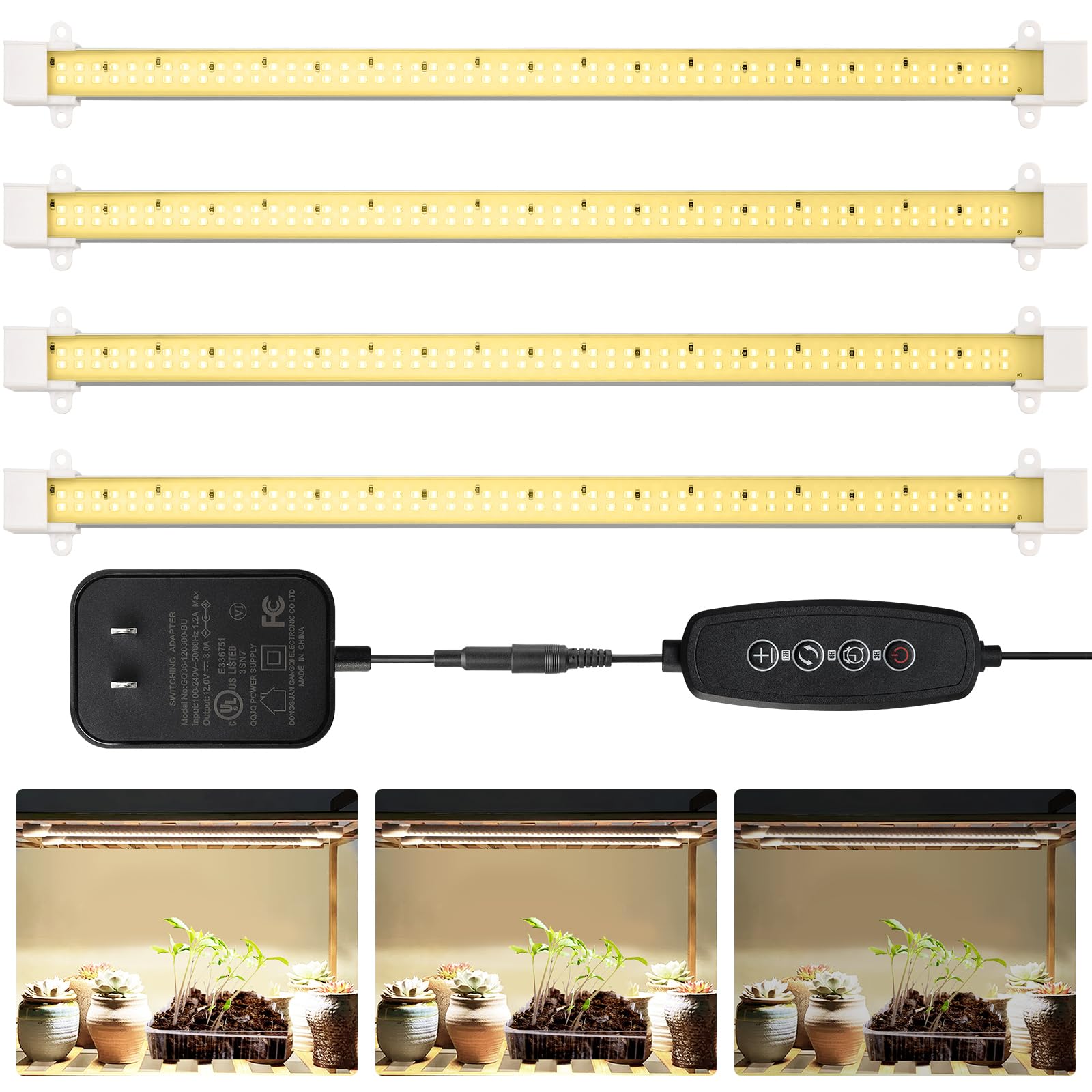 Mosthink Grow Lights for Indoor Plants, 6500K Full Spectrum Plant Lights for Indoor Growing, 16 LED Plant Grow Light Strips with