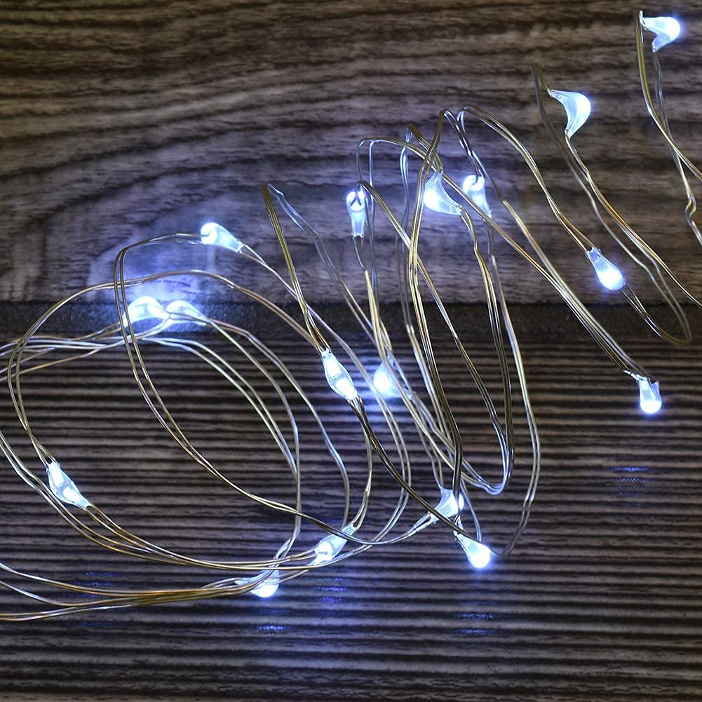 JosMega Solar Powered Fairy String Lights, 66ft, 200LED, 8 Modes, Waterproof, White