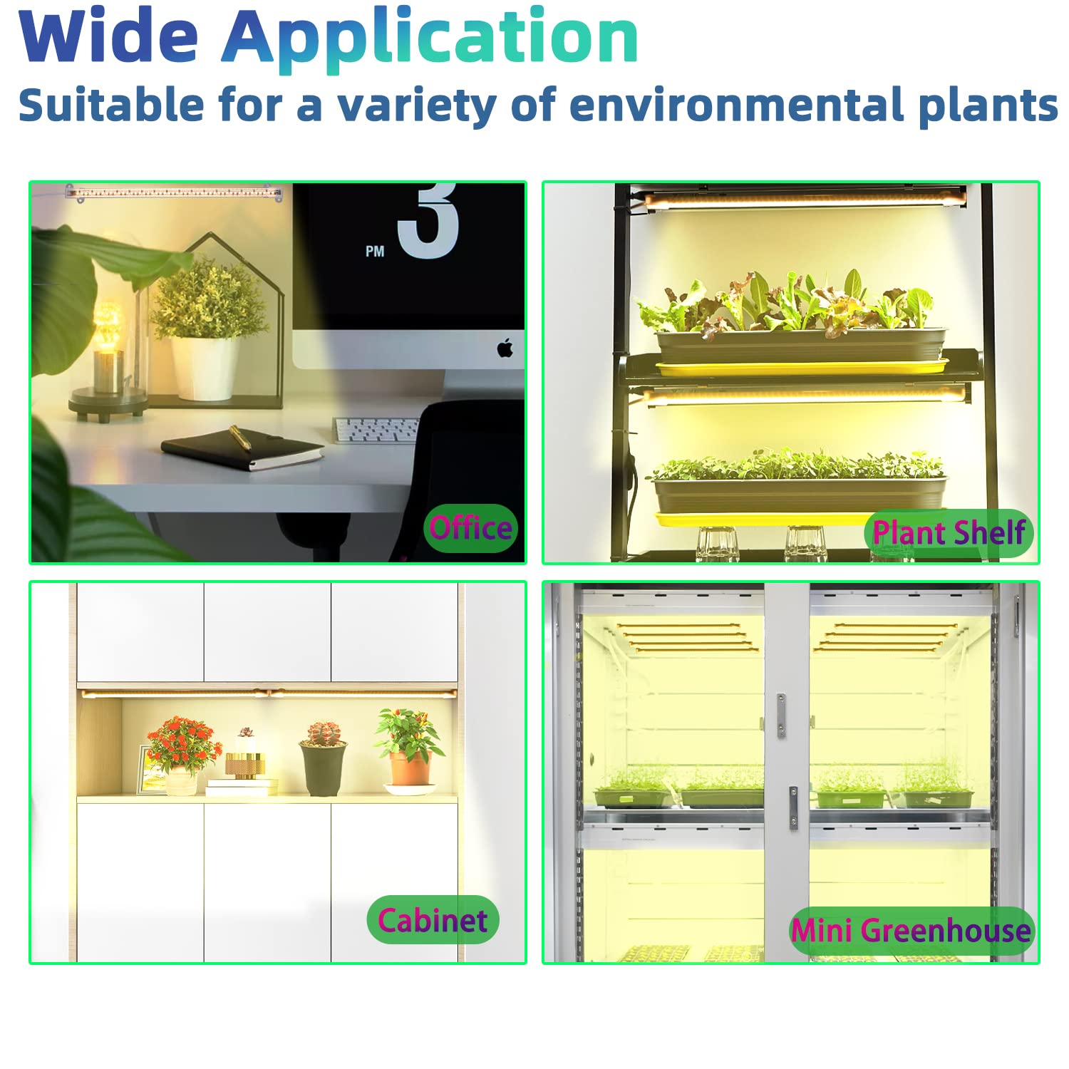 Two Heads Strip Growing Lamp, Full Spectrum Grow Light Strips For Indoor Plants With Auto On/Off Timer & 4 Dimmable Levels, Led Grow Light For Green House Hydroponics Succulent