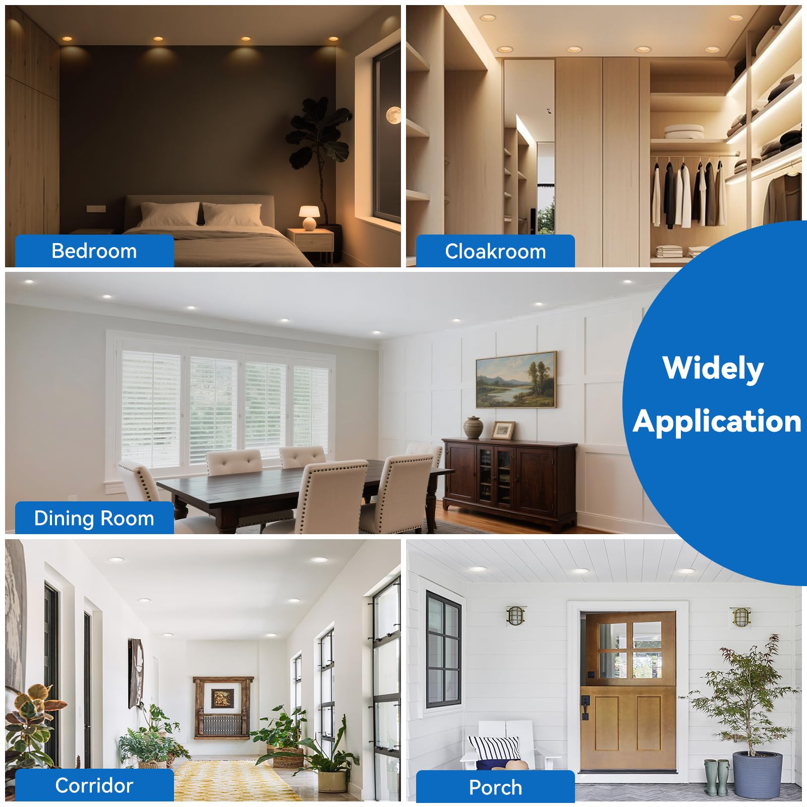 Cycevsun 3 Inch Recessed Led Lights  Switchable Night Light & Main Light  5 Color Temperatures 2700K-5000K  Dimmable Canless Downlight For Cozy Home Lighting  6W/2W  Etl  6 Pack