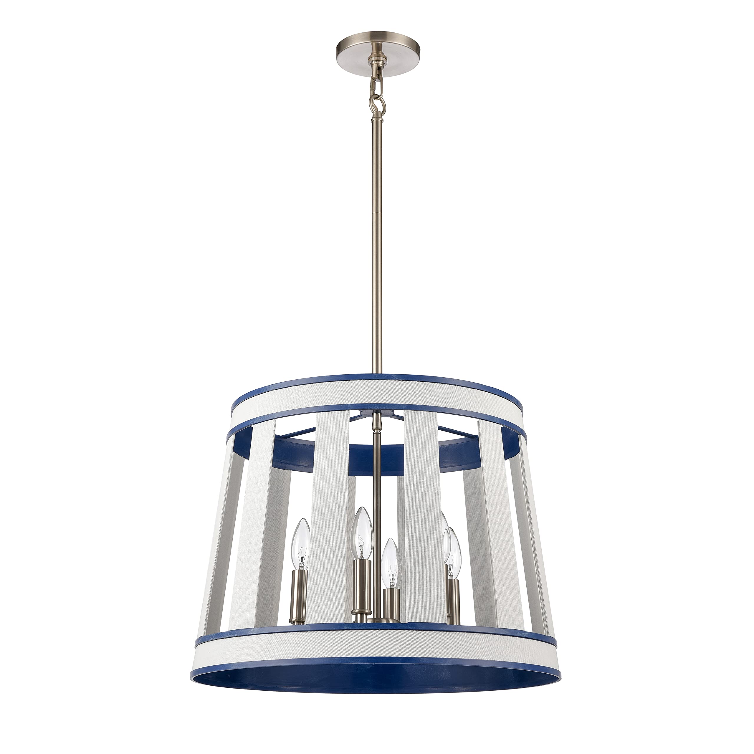 Elk Home Ocean Blue Burlap 6-Light Pendant, Metal Shade, Transitional Style, 20W X 20D X 16