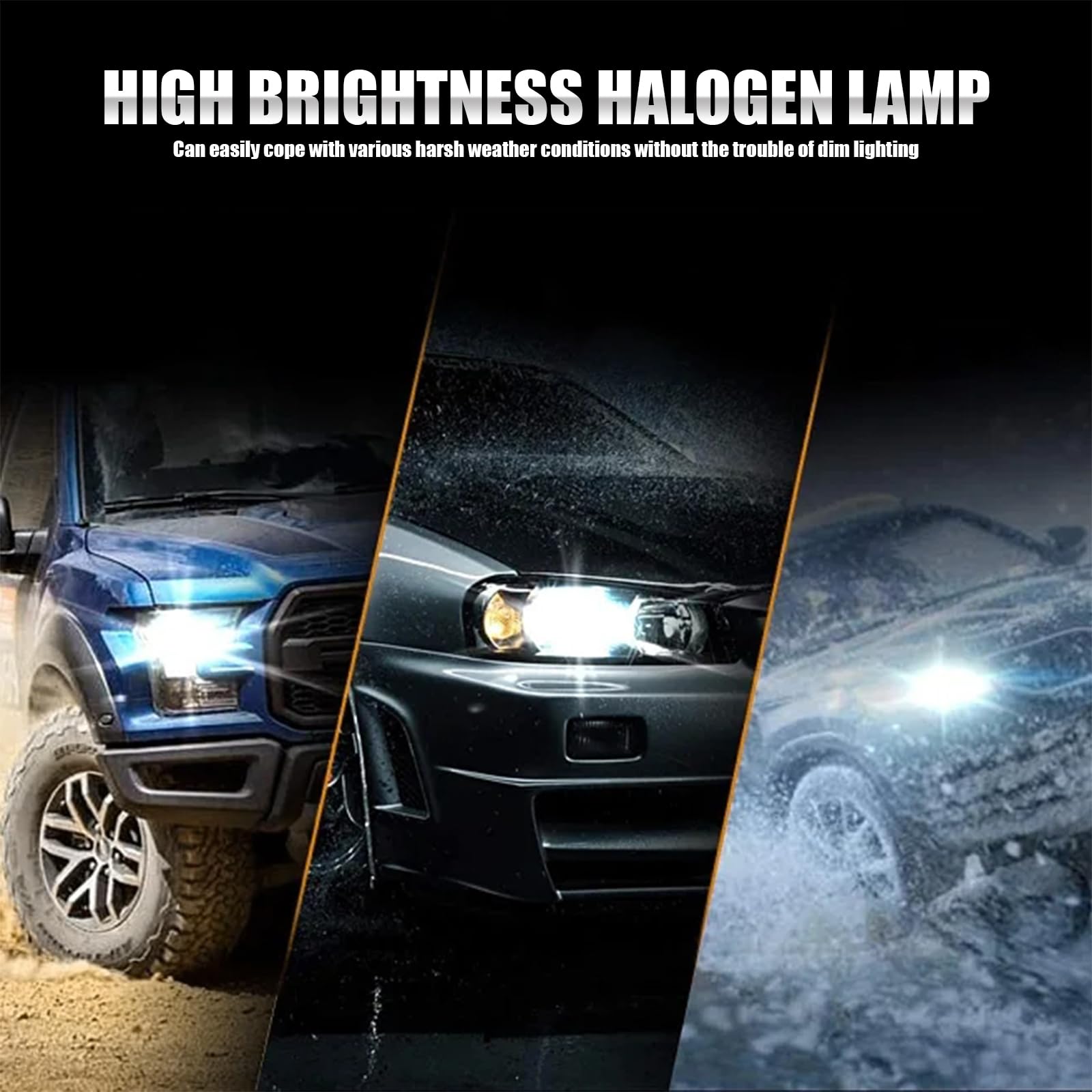 gunhunt H4 Halogen Bulbs, 12V Quartz Lamp, Low/High Beam Fog Light Replacement, 2 PCS, White, Model GURSD1701WH-H4-2PCS