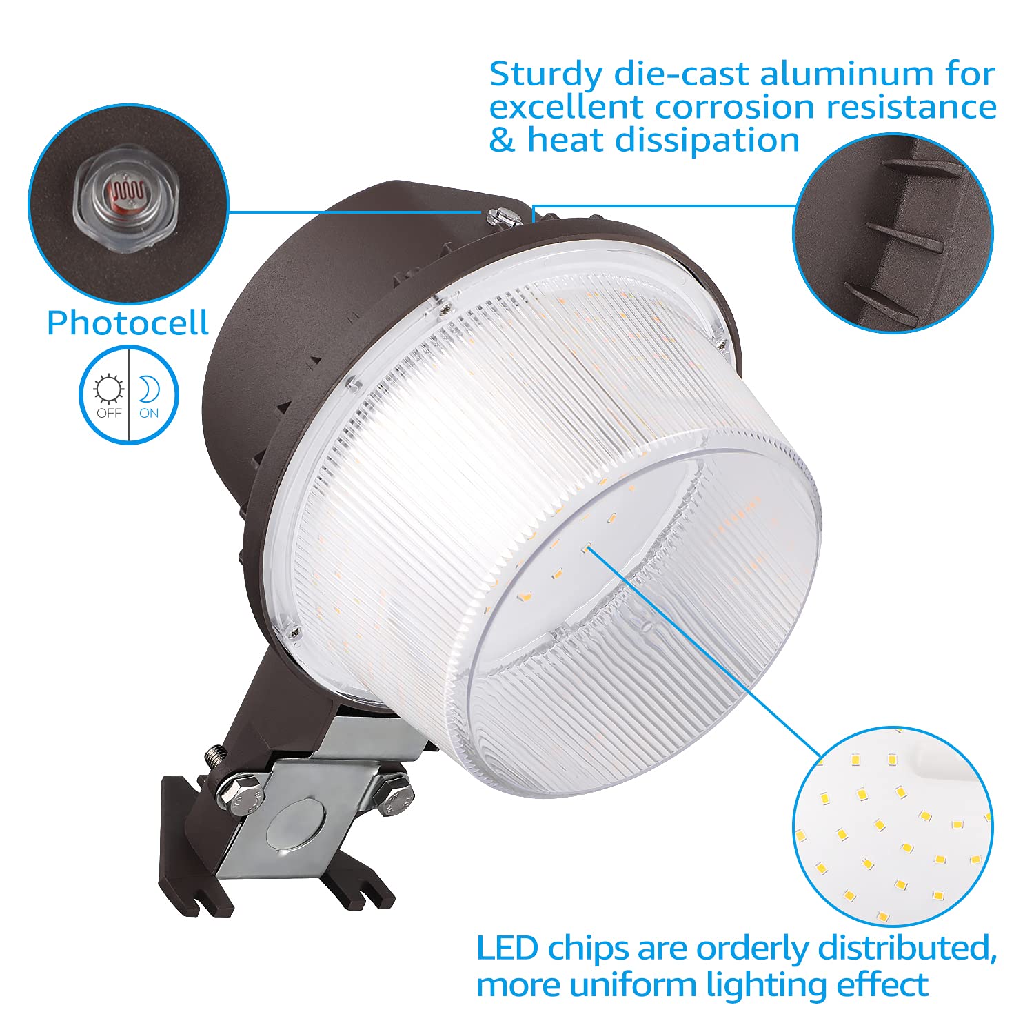 TORCHSTAR LED Barn Light, 35W Dusk to Dawn Outdoor Security Flood Light, IP65 Waterproof Aluminum, 5000K Daylight, Model LHBL-35W50PS