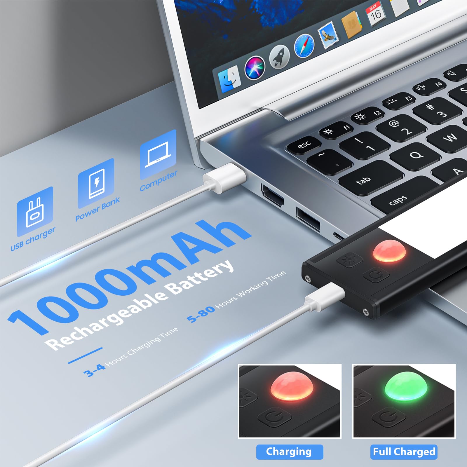 Dealgadgets 3 Pack Under Cabinet Led Lights, 32 Cold White Motion Sensor Lights, 8.07 Inch