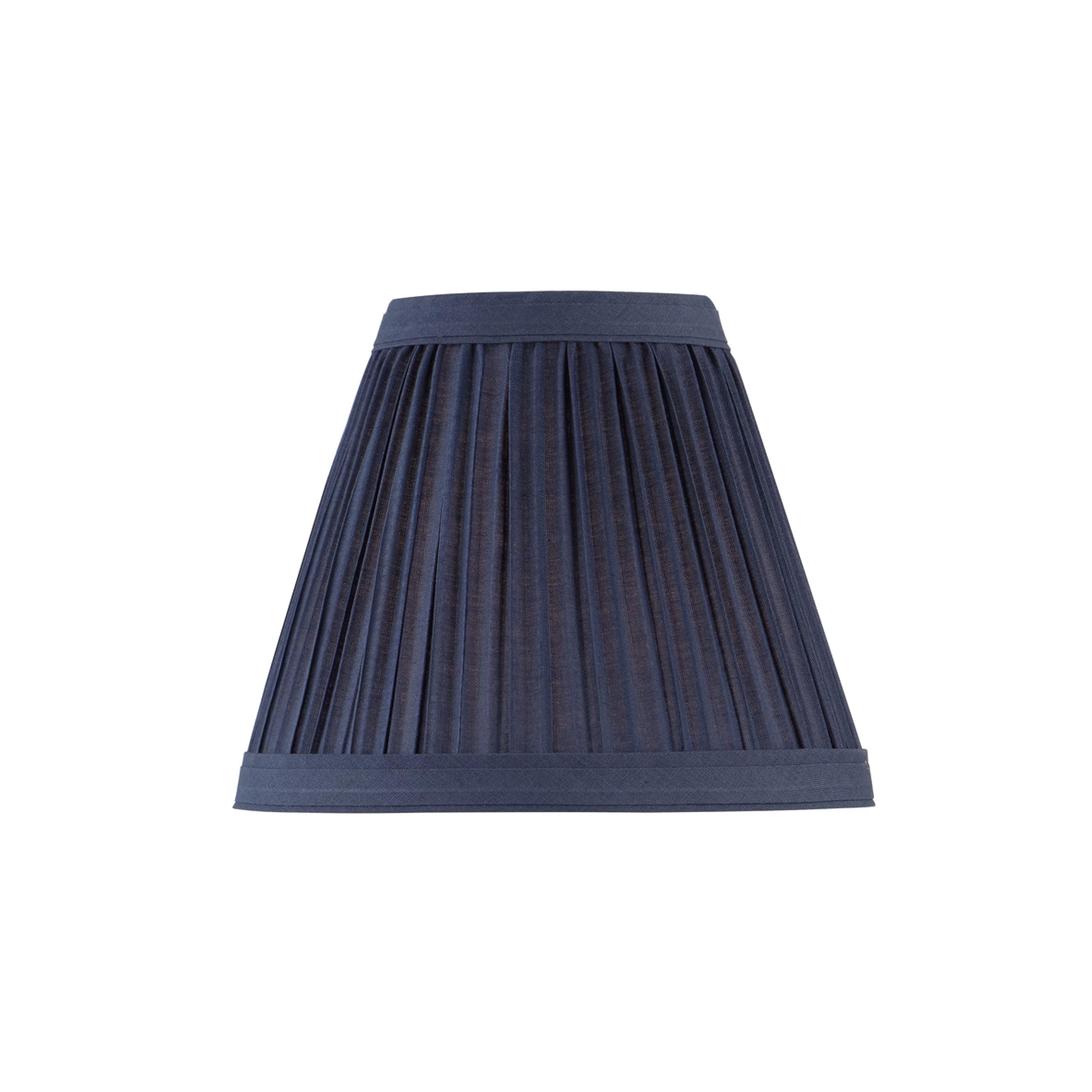 Aspen Creative 33125-6 Small Pleated Empire Shape Chandelier Clip-On Lamp Shade, Navy Blue, 3'' Top X 6'' Bottom X 5'' Slant, 6