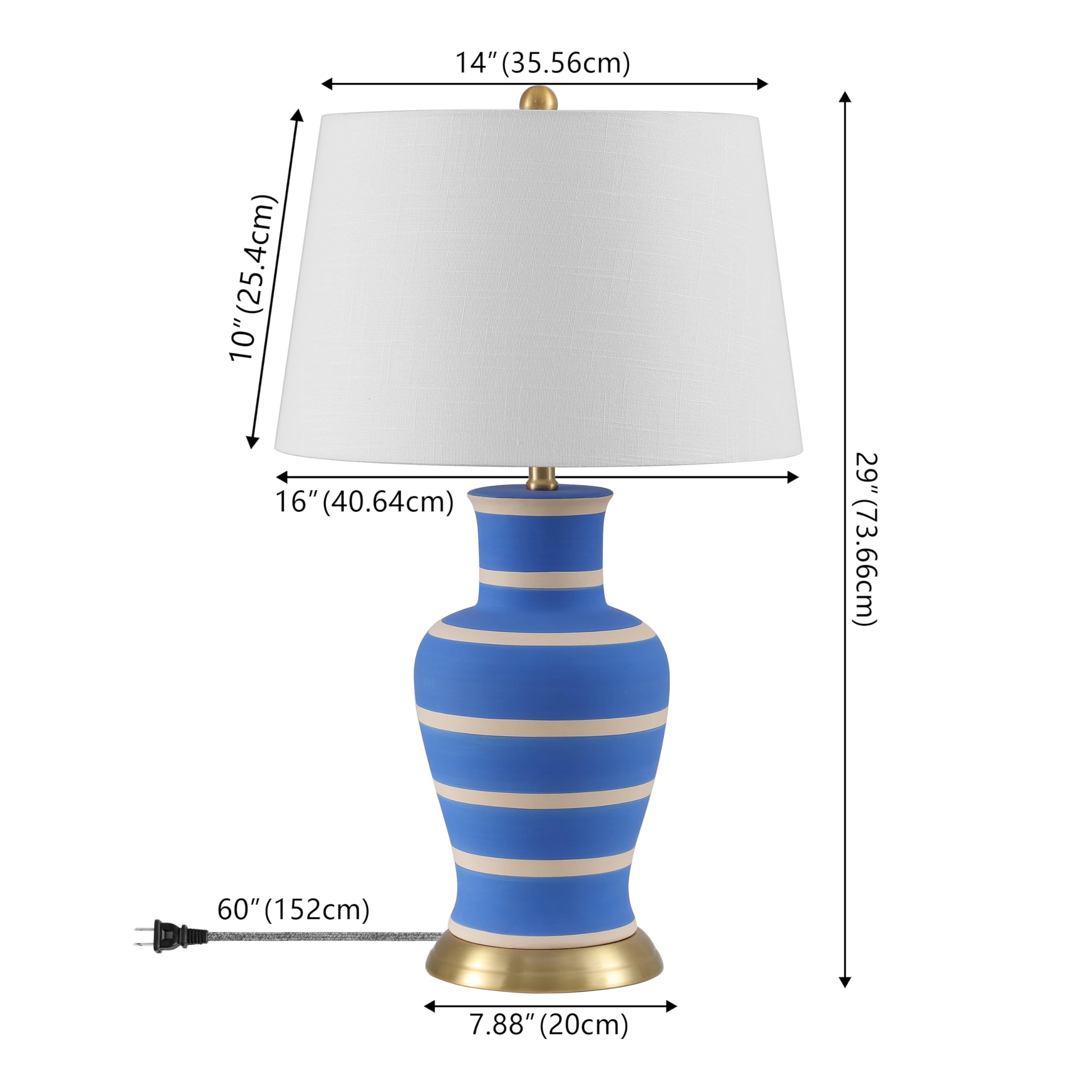 Jonathan Y Jyl4026L Julian 29'' Traditional Classic Ceramic Urn Led Table Lamp For Bedroom, Living Room, Office, College, Book C