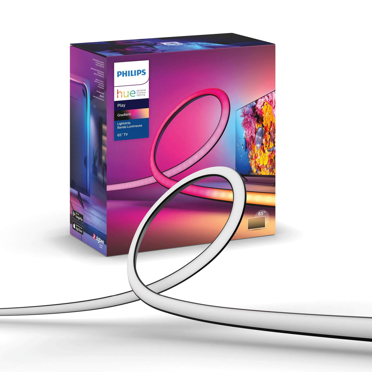 Philips Hue 65'' Smart Led Tv Backlight - White And Color Ambiance With Music And Gaming Sync - Requires Hue Bridge And Sync Box