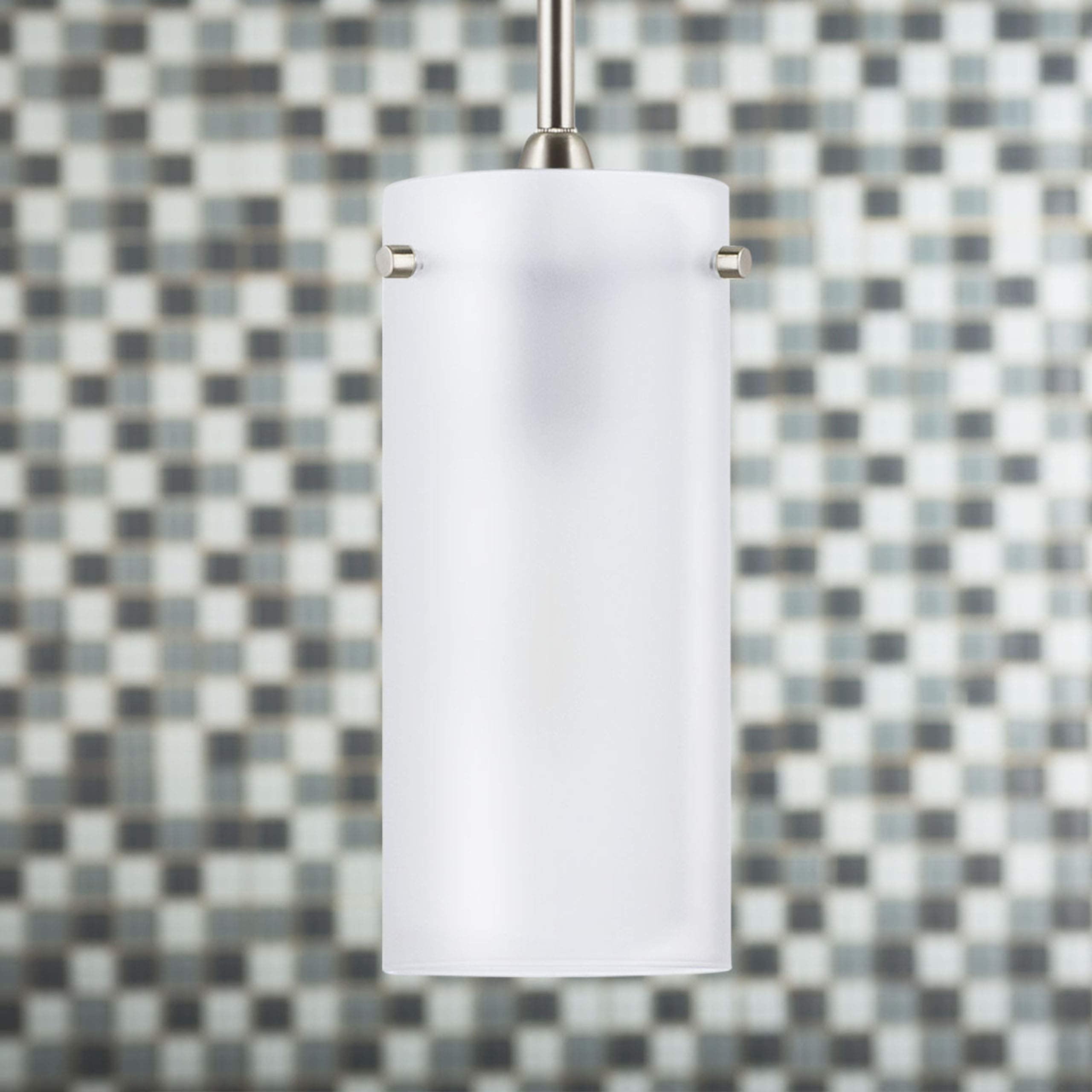 Linea di Liara Modern Pendant Light - Brushed Nickel, Large Metal Shade, Model LL-P312F-BN