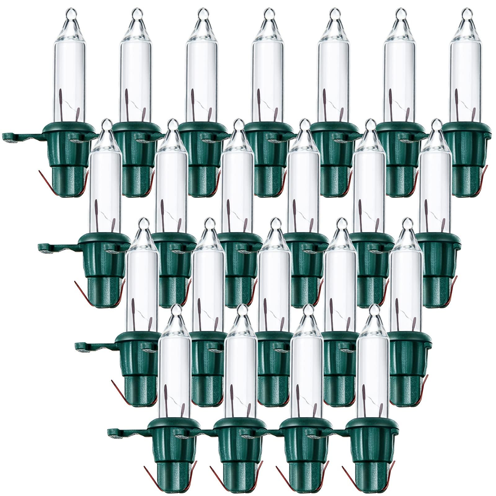 60 Count 2.5V Christmas 50/100/150/200 Count Mini Incandescent Wire String Lights Replacement Bulbs Indoor/Outdoor Christmas Lights Decorations For Home Xmas Tree (Green Base With Warm White Bulb)