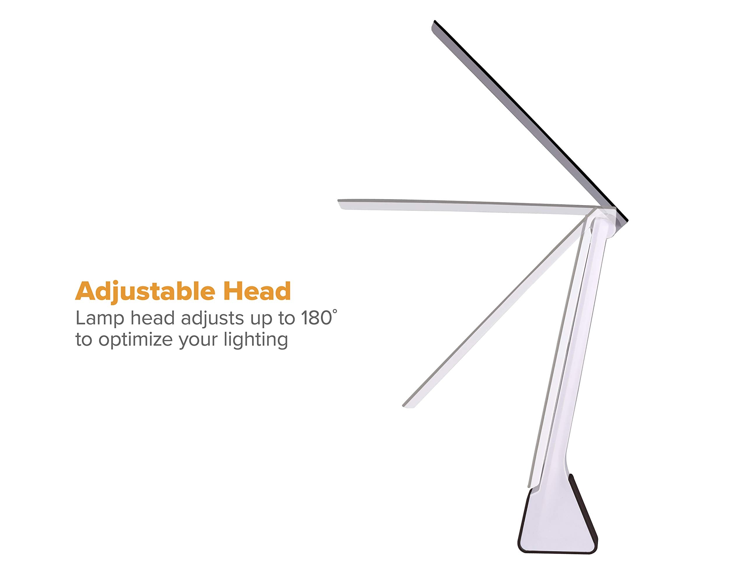Bostitch LED Desk Lamp KT-VLED1810-BLK, Rechargeable, 3 Color Temperatures, Black Plastic
