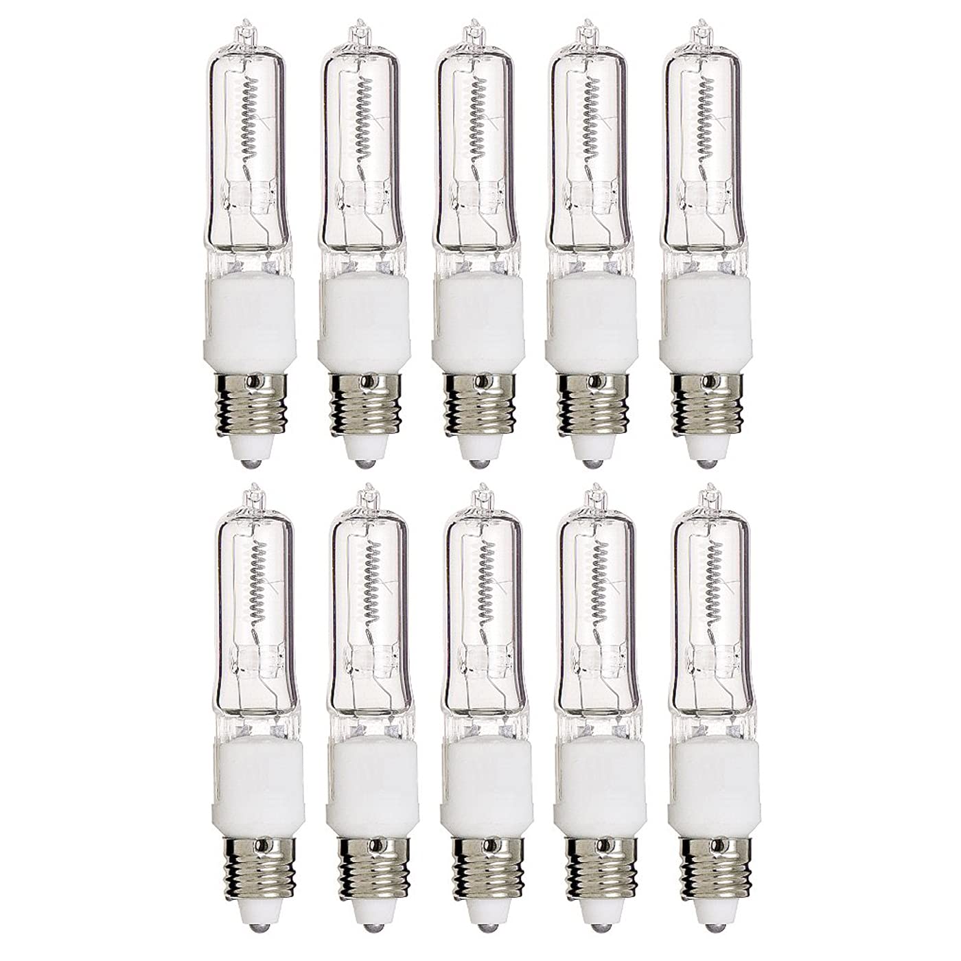 Kor (Pack Of 10) Q50Cl/Mc - 50 Watt Jd T4 E11 Mini Candelabra Base 120V Clear Light Bulbs