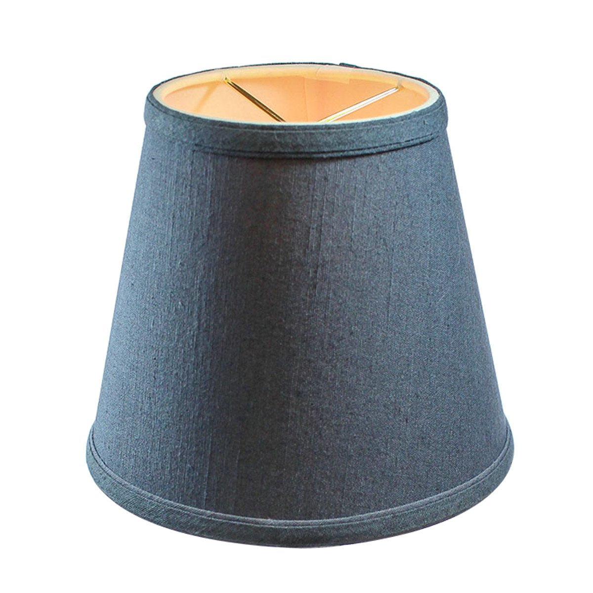 HomeConcept 5x8x7 Textured Slate Blue Hard Back Lampshade Clip On Fitter for Small Table & Desk Lamps