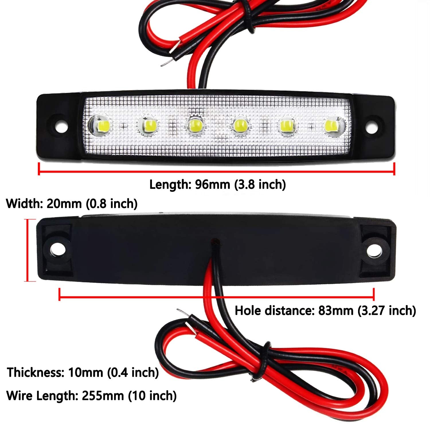 KEING 10 Pack LED Navigation Lights for Boats, Kayaks, Yachts - 12V, White