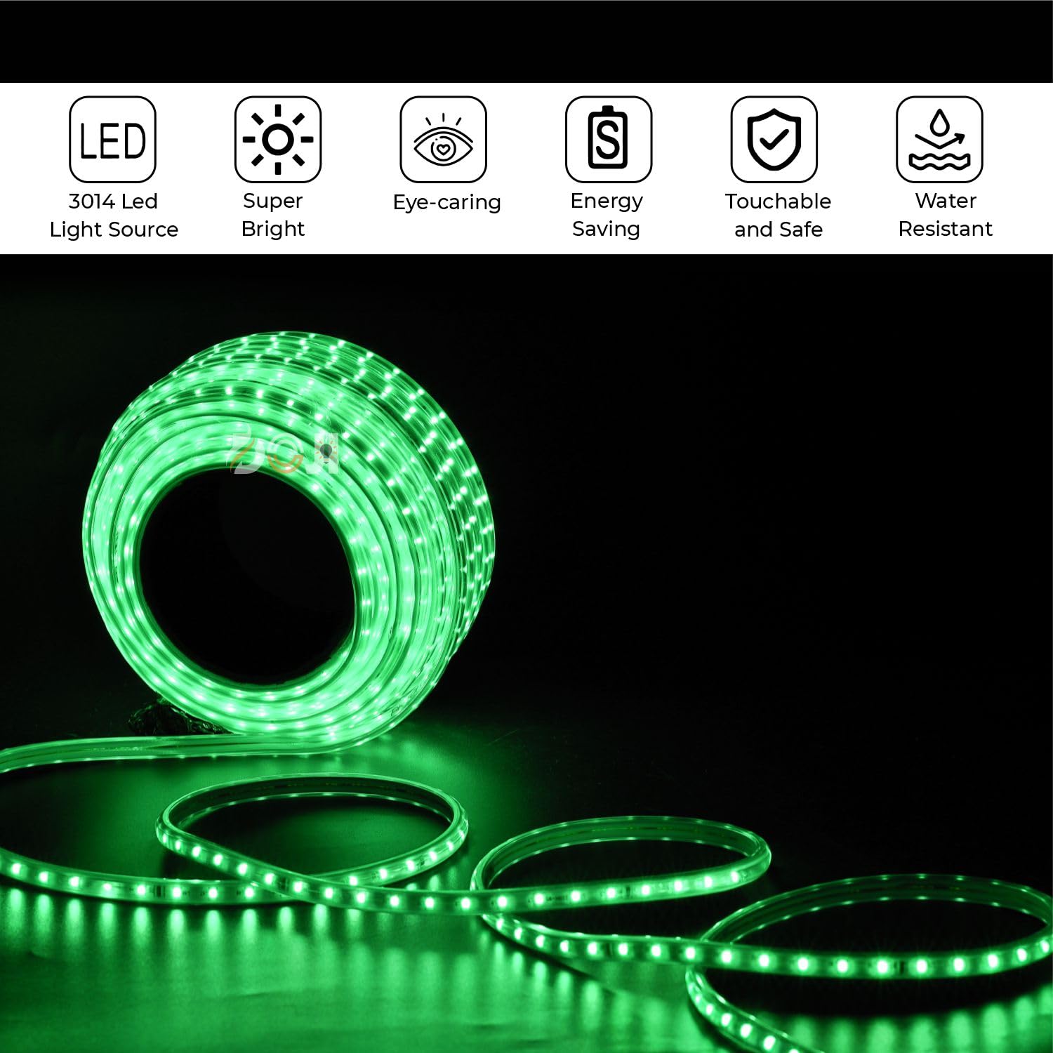 DOJI LED Strip Light,Rope Light for Ceiling, Indoor,Outdoor,Decorative,Diwali,Christmas,Festival,Cove,False Balcony,Entrance.(15