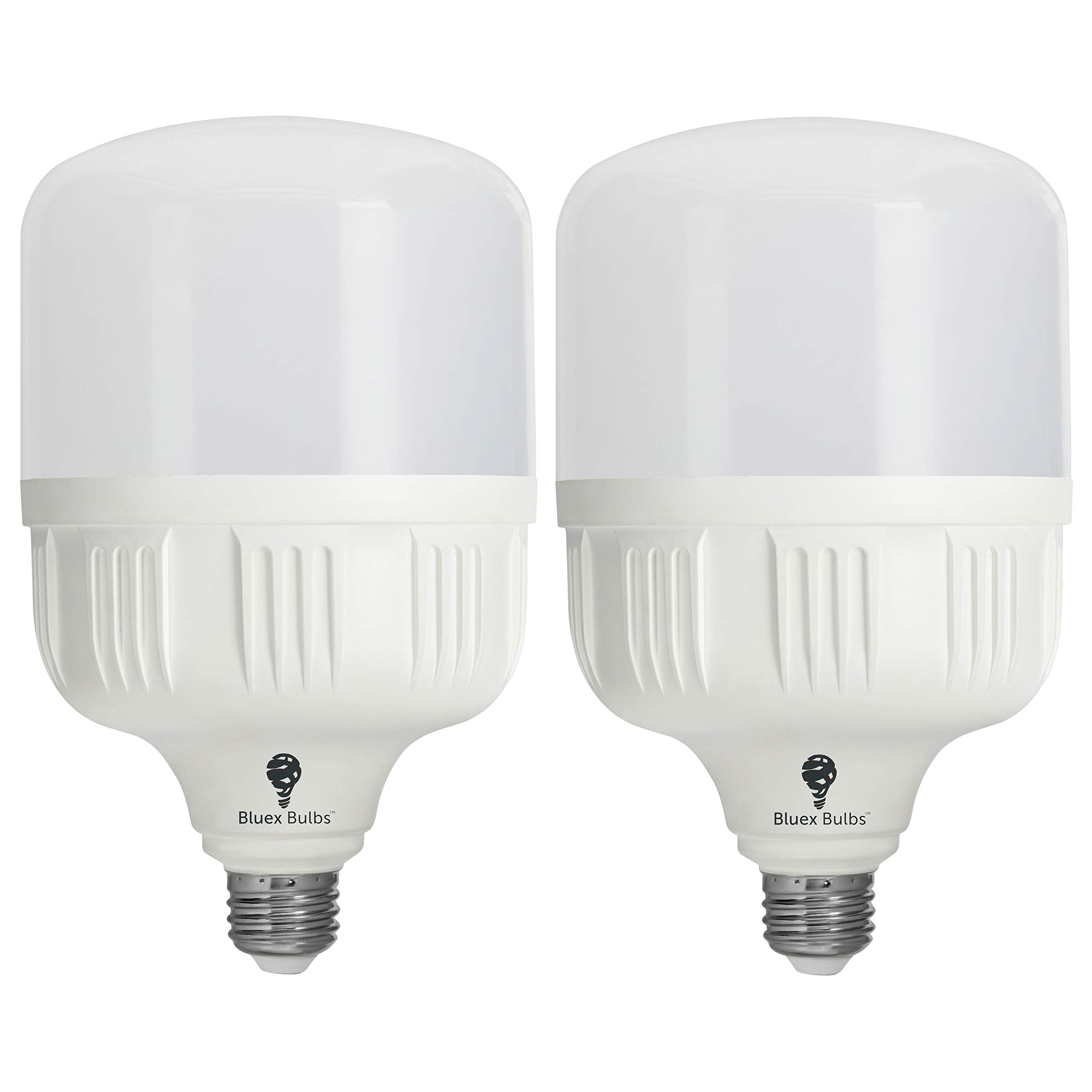 Bluex Bulbs 2 Pack 300W Led Corn Light Bulb, 40W Equivalent, Cool White 5000K, E26 Base, 4000 Lumens, Metal, White