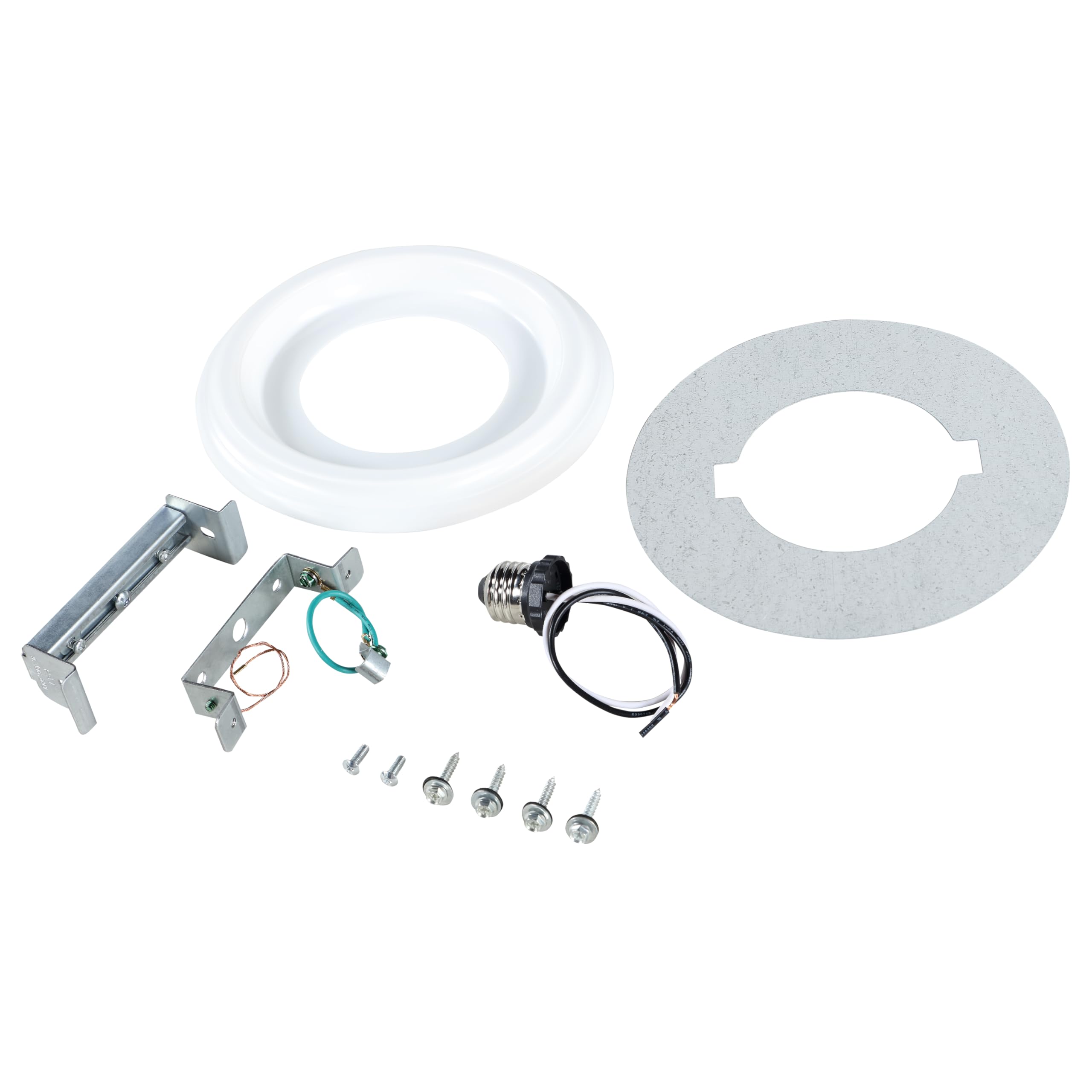Aspen Creative 21067-11, Recessed Lighting Converter Kit, 8'' Diameter, White Plastic Medallion