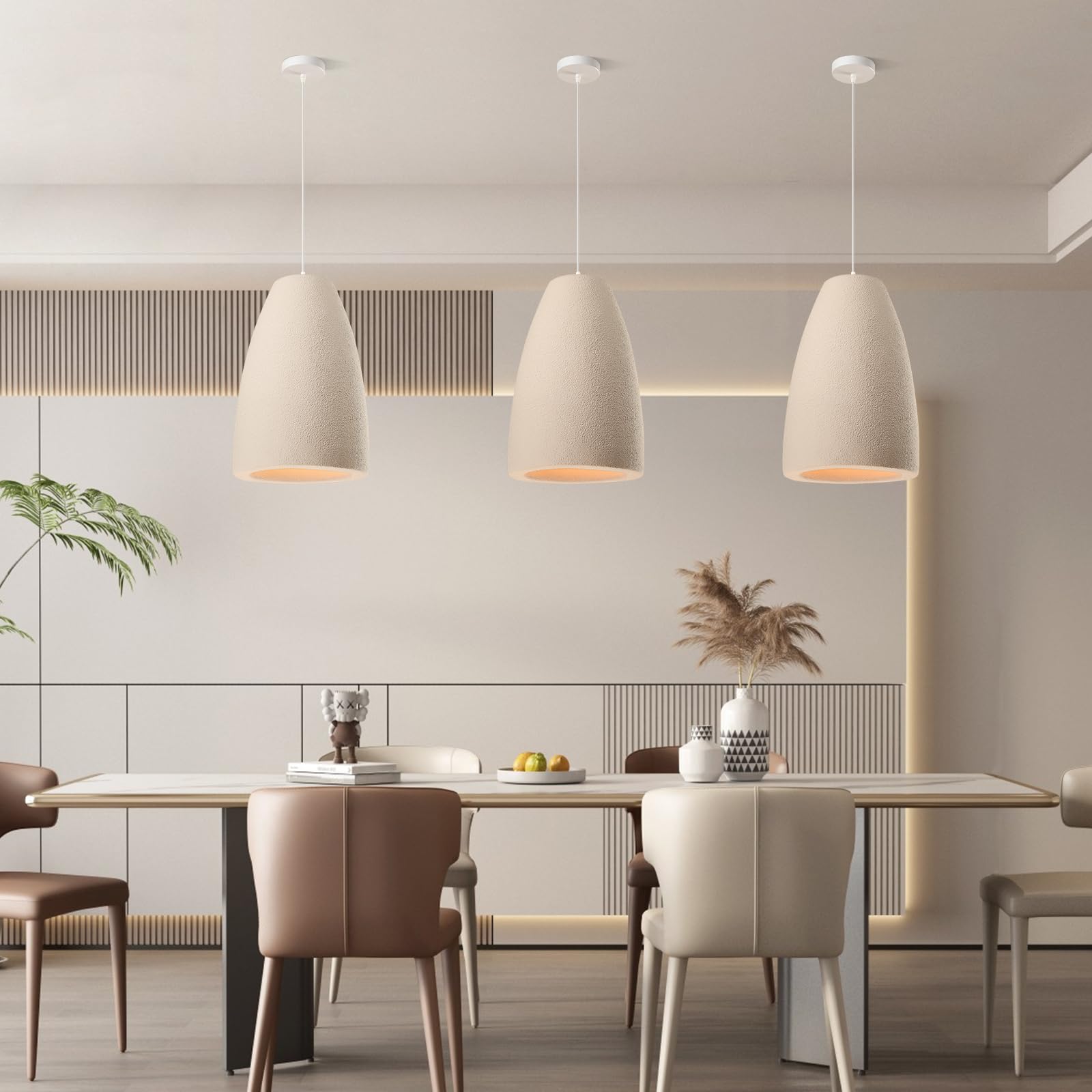 Jaymp Modern Pendant Light For Dining Room Kitchen Island Light Hallway Restaurant Hanging Lamp E26 Base Japanese Wabi-Sabi Styl
