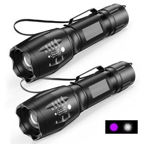 MOWETOO UV Flashlight, Portable Blacklight Flashlight, LED Torch with White and Ultraviolet Light Combo, Black Light Pet Urine D – Lightsdaddy