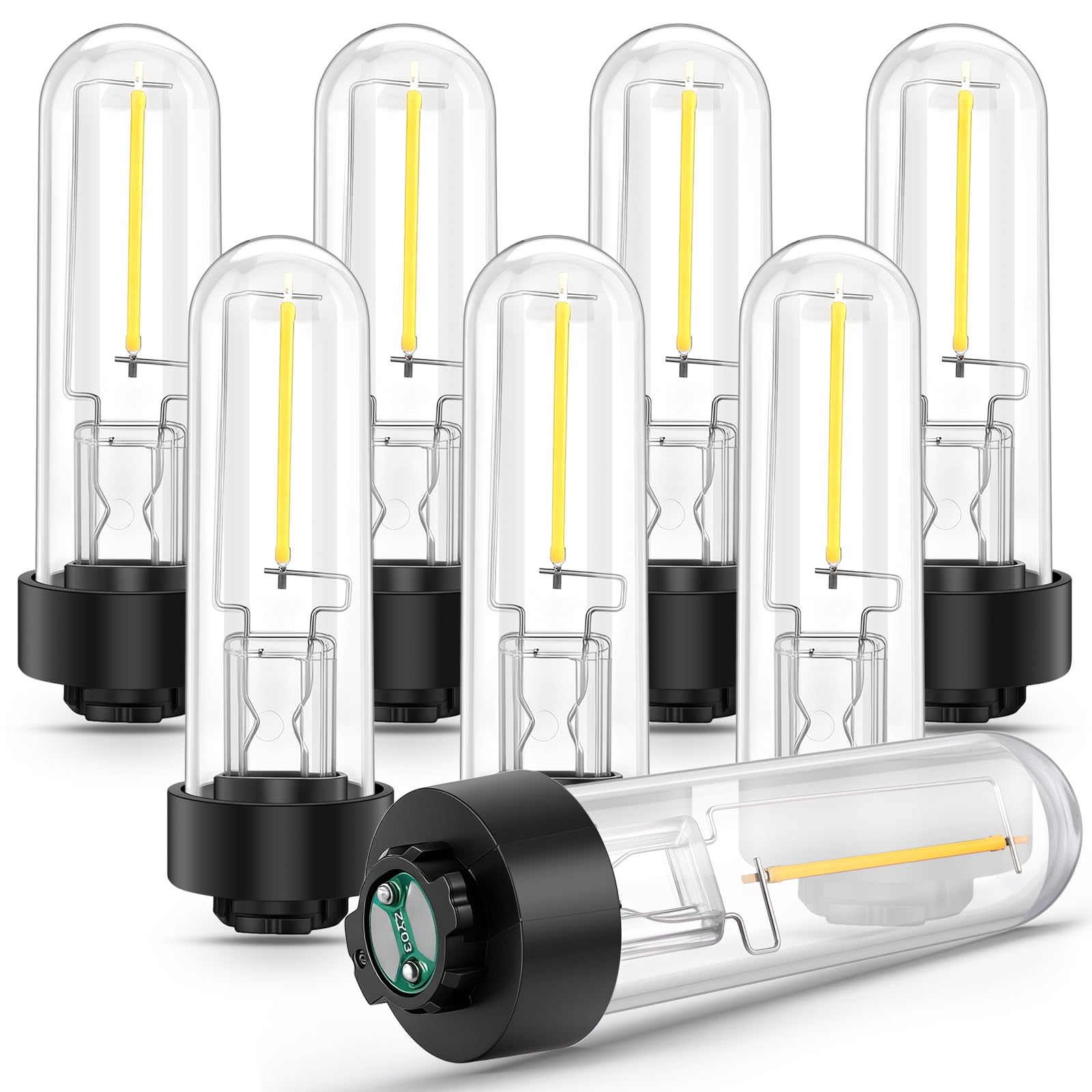 Grinsvalley 8 Pcs Solar Light Replacement Bulbs Warm White 3000k 0.5w DC 3v Solar Bulbs for Outside Garden Yard Patio Pathway La