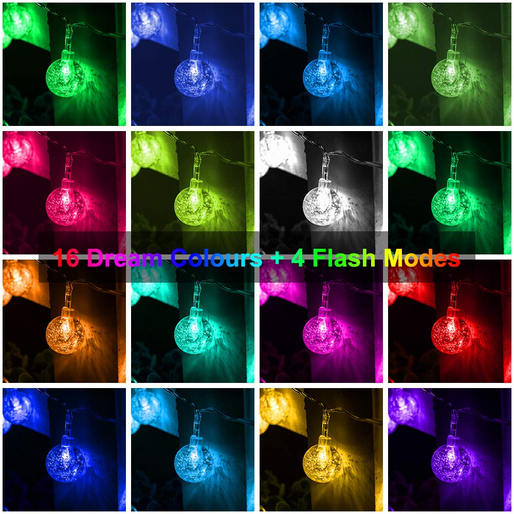 Metaku Outdoor String Lights Battery Operated 16.4Ft 50Led Fairy Lights With Remote Waterproof Indoor Outdoor Hanging Globe Deco