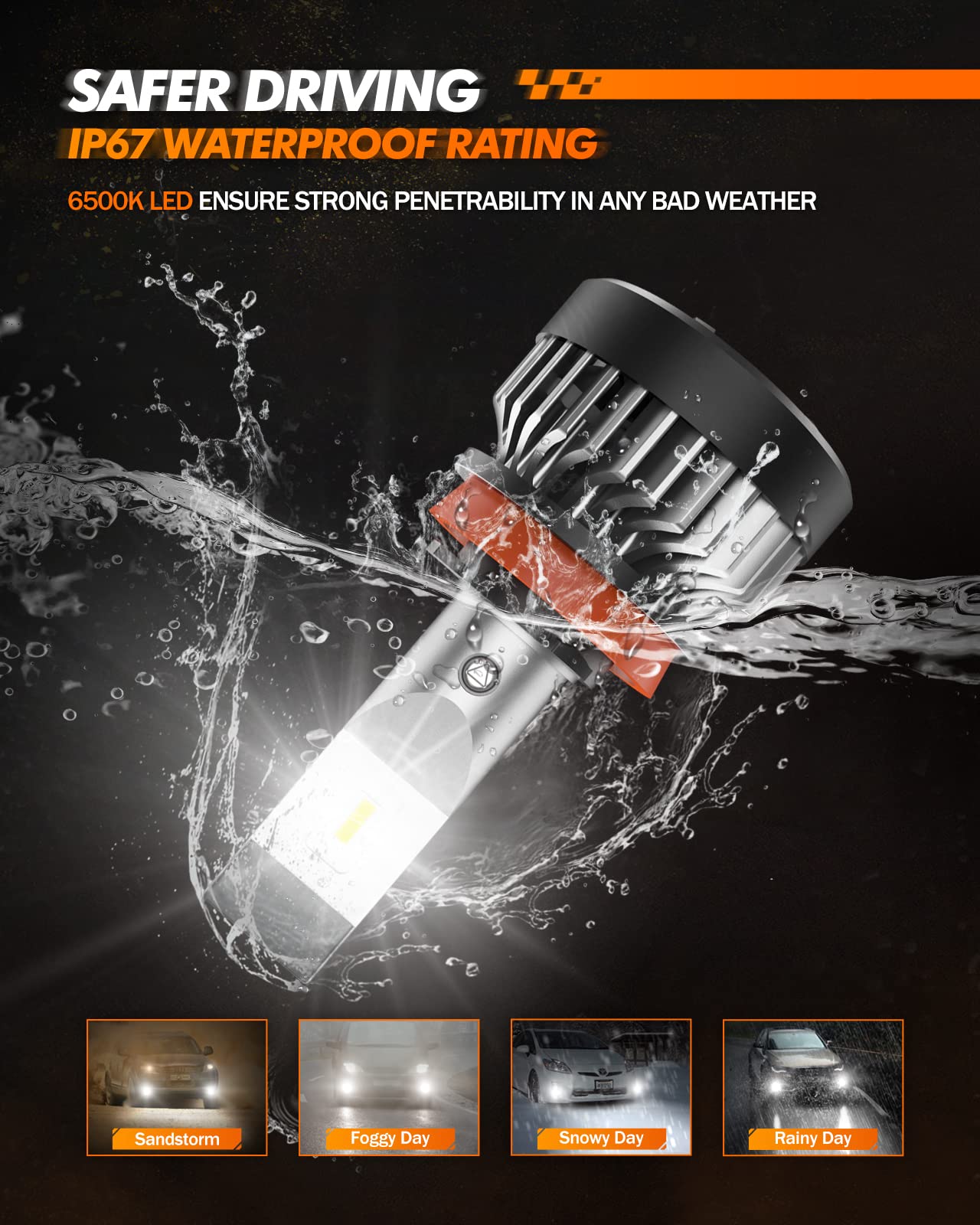 Sealight H11 H8 H9 Led Bulbs Led Fog Light Bulbs, 10000 Lumens 6500K Cool White, 20W H11 Led Light Bulb Fog Bulb Built-In 20000Rpm Turbo Fan, Drl Bulbs With 50,000 Hours Lifespan, Non-Polarity