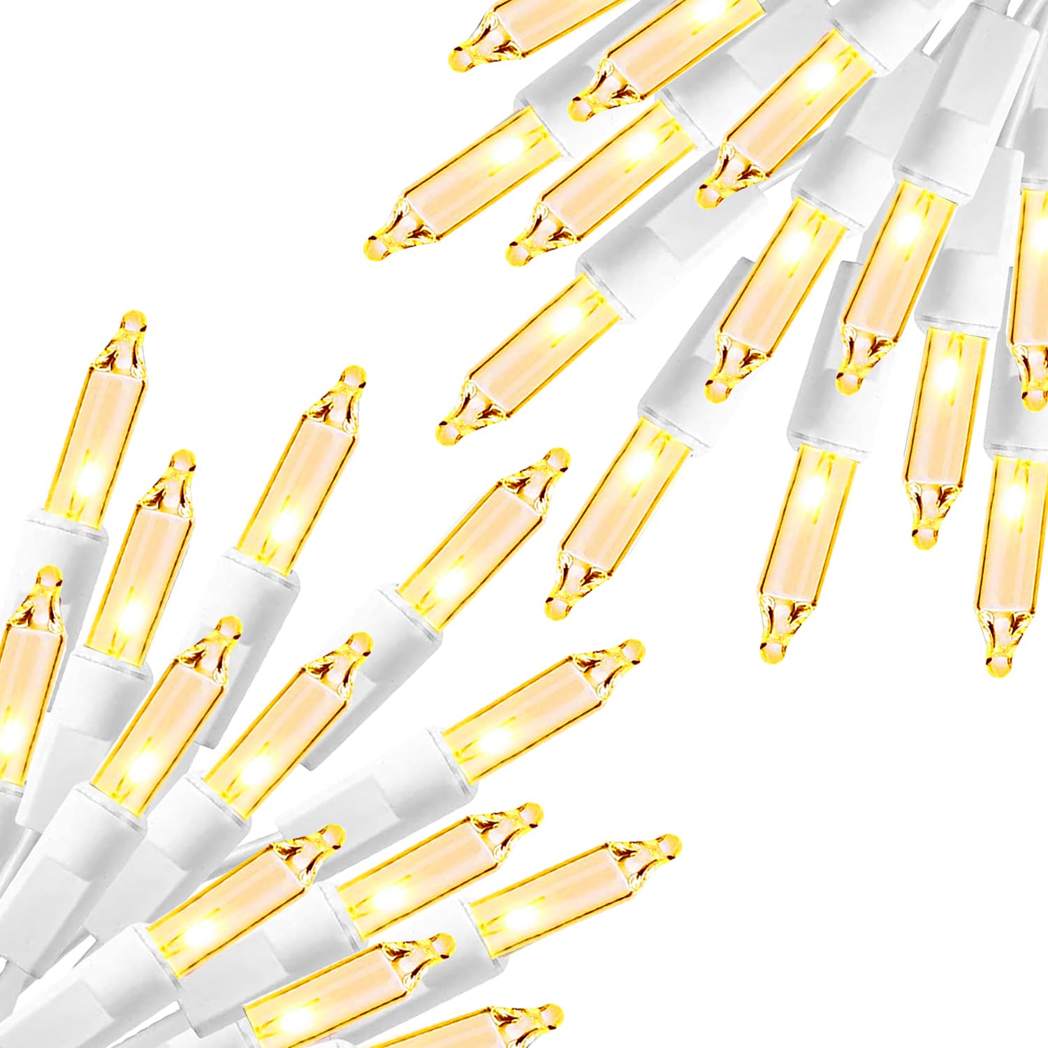 Dazzle Bright Mini String Lights, 2 Pack Warm White, 60FT, 300 Count, Incandescent, Waterproof, Model ZF-150-3/SB