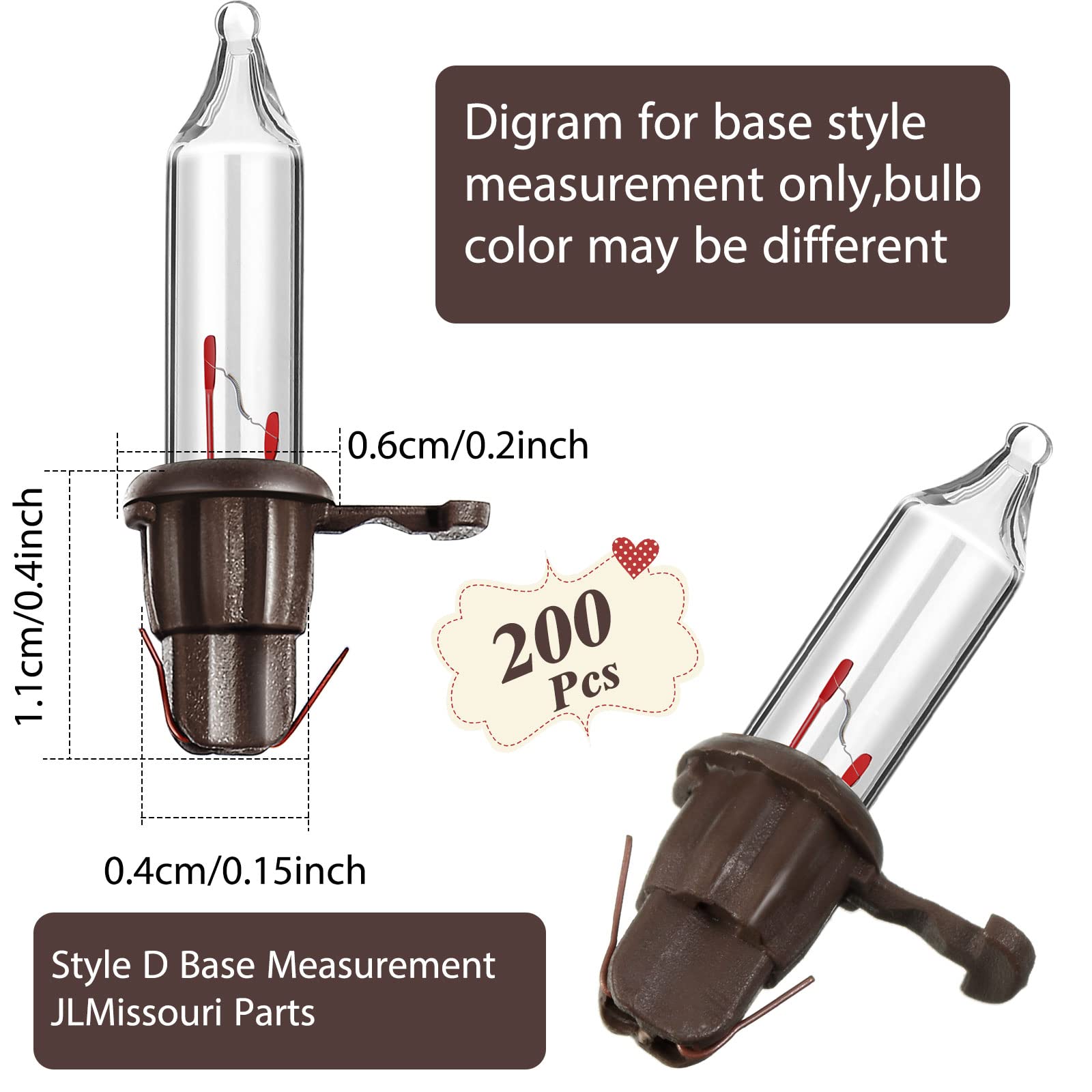 200 Count 2.5V Christmas 50/100/150/200 Count Mini Incandescent Wire String Lights Replacement Bulbs Indoor/Outdoor Christmas Lights Decorations For Home Xmas Tree (Brown Base With Warm White Bulb)