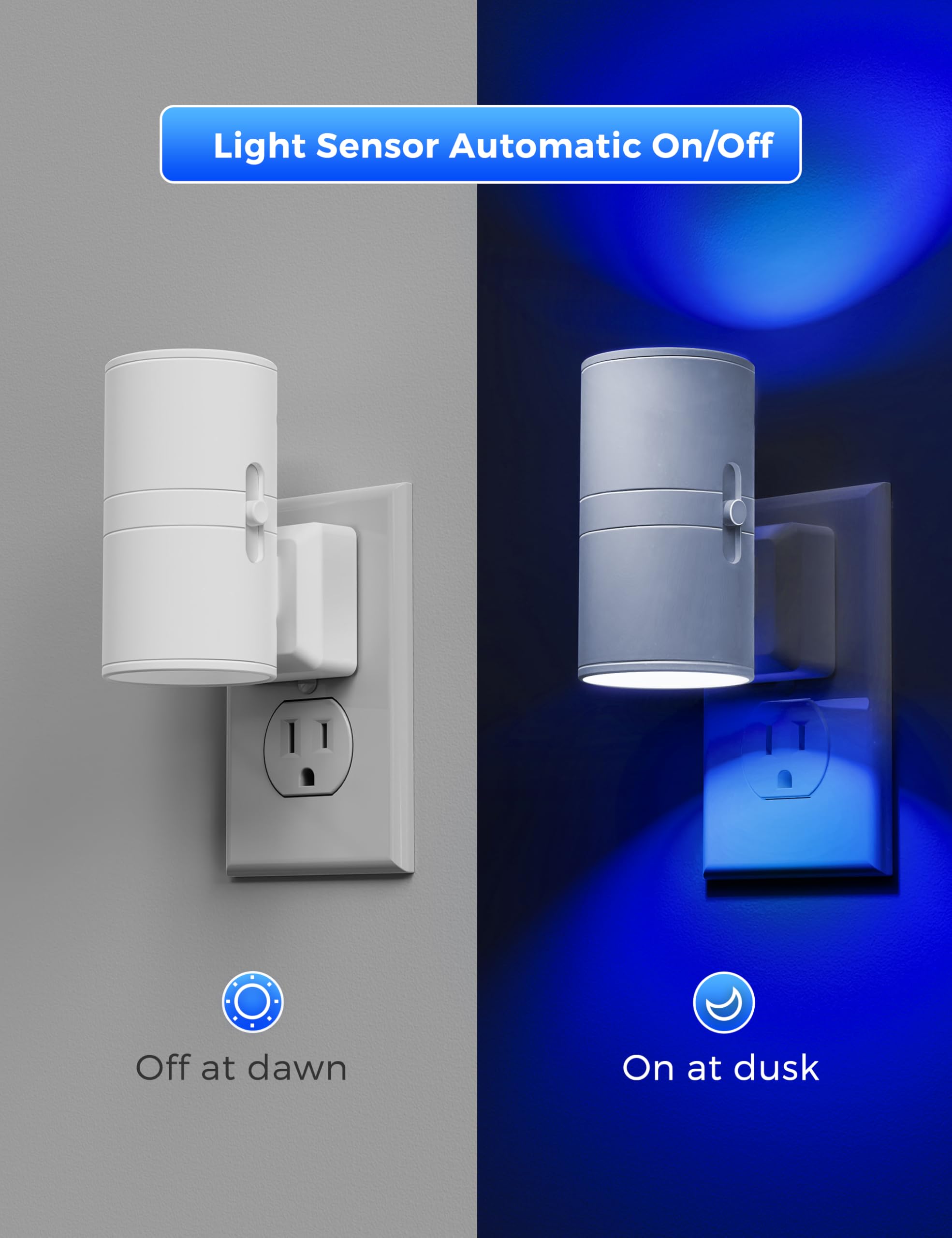 L Lohas Led Night Light, Bluey Night Light, Blue Night Lights Plug Into Wall, Light Sensor, Dimmable Night Light, Calm Blue Nigh