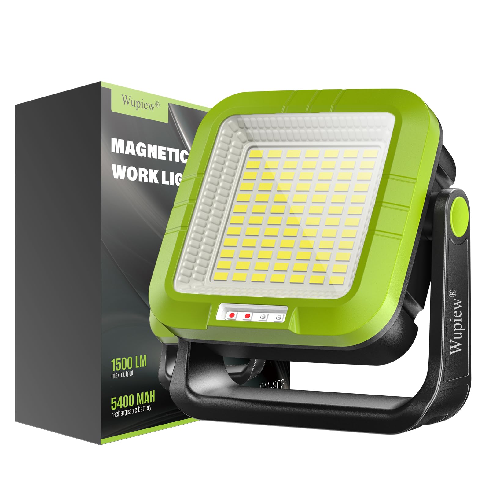 Wupiew Magnetic Work Light Rechargeable Led Tripod Work Light Flood Light Worklight Portable Cordless Trouble Light,Repair Lamp,