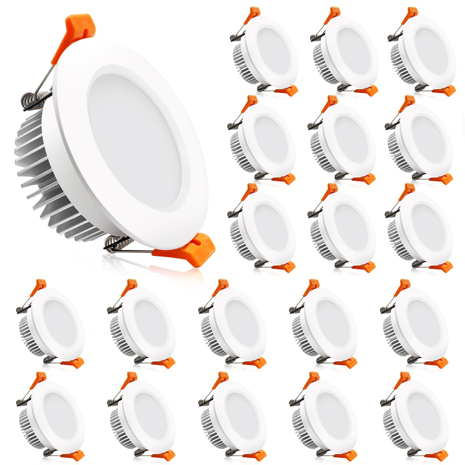 LightingWill 2 Inch LED Downlight Recessed Lighting Dimmable 3W 2700K Ultra Warm White 20 Pack Model LS8-TD-WMTD-3W-UWW