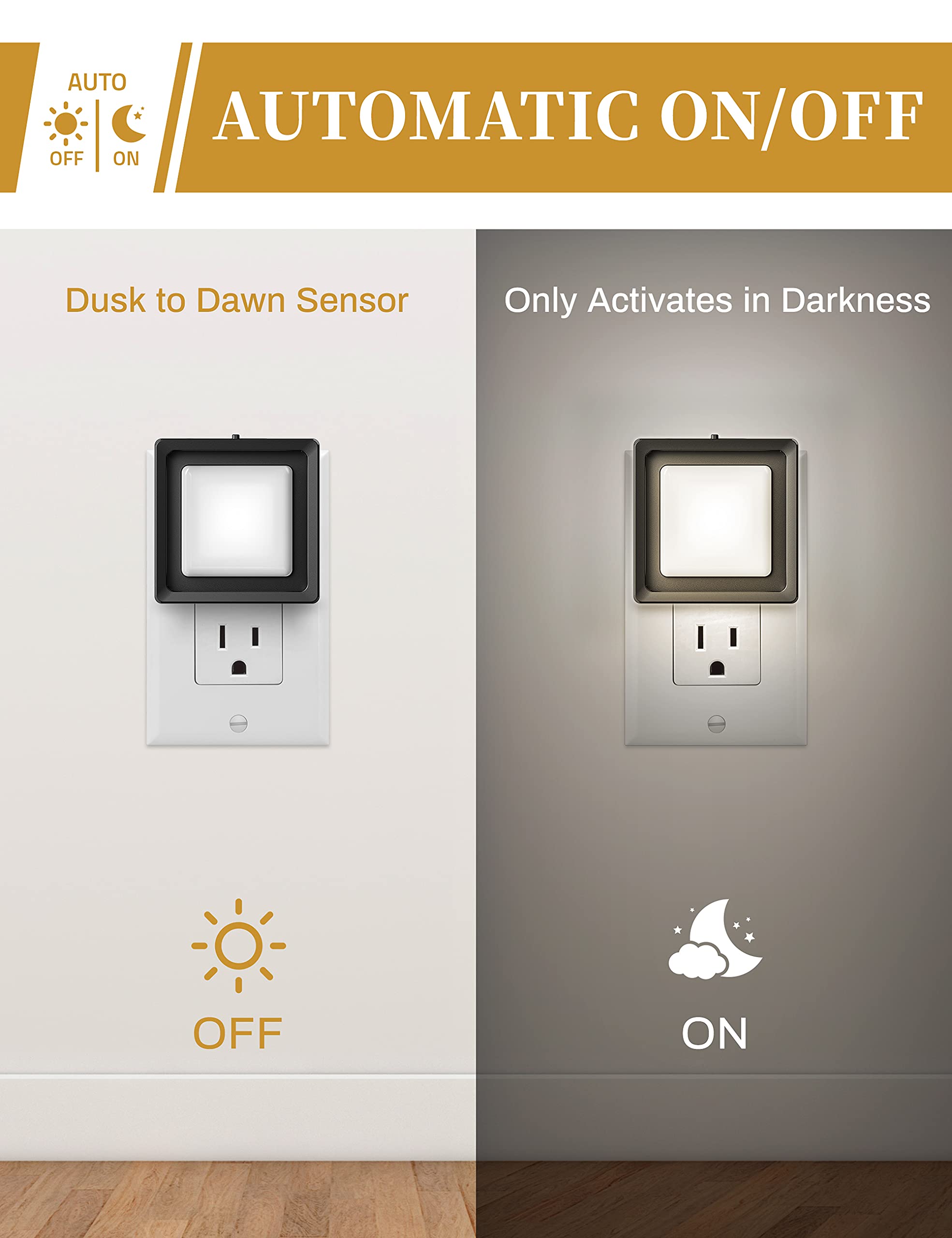 Doresshop Night Light [2 Pack], Led Night Light With Dusk To Dawn Sensor, Night Lights Plug Into Wall, Adjustable Brightness Nig