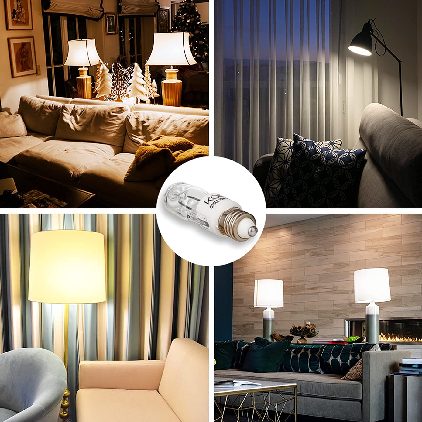 (Pack Of 4) Q75Cl/Mc - 75 Watt Jd T4 E11 Mini Candelabra Base 120V Clear Light Bulbs