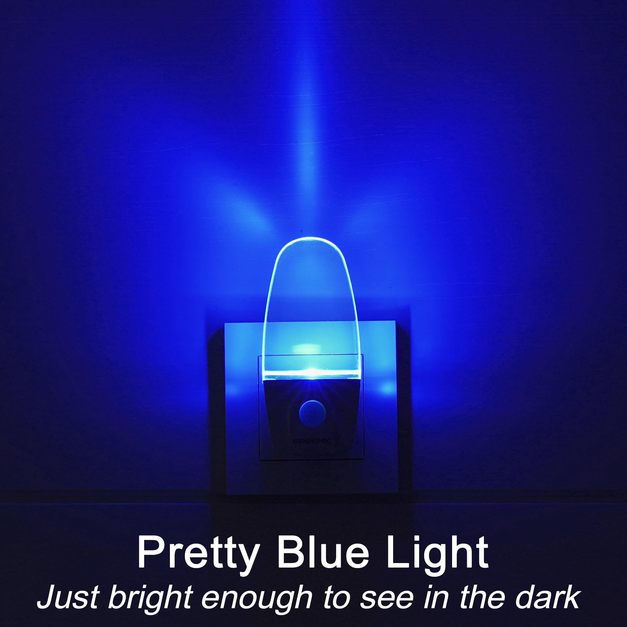 REMINDA Blue LED Night Light with Motion Sensor, Dusk to Dawn, Plug-in, 2 Pack for Home Decor, Hallway, Bathroom, Bedroom
