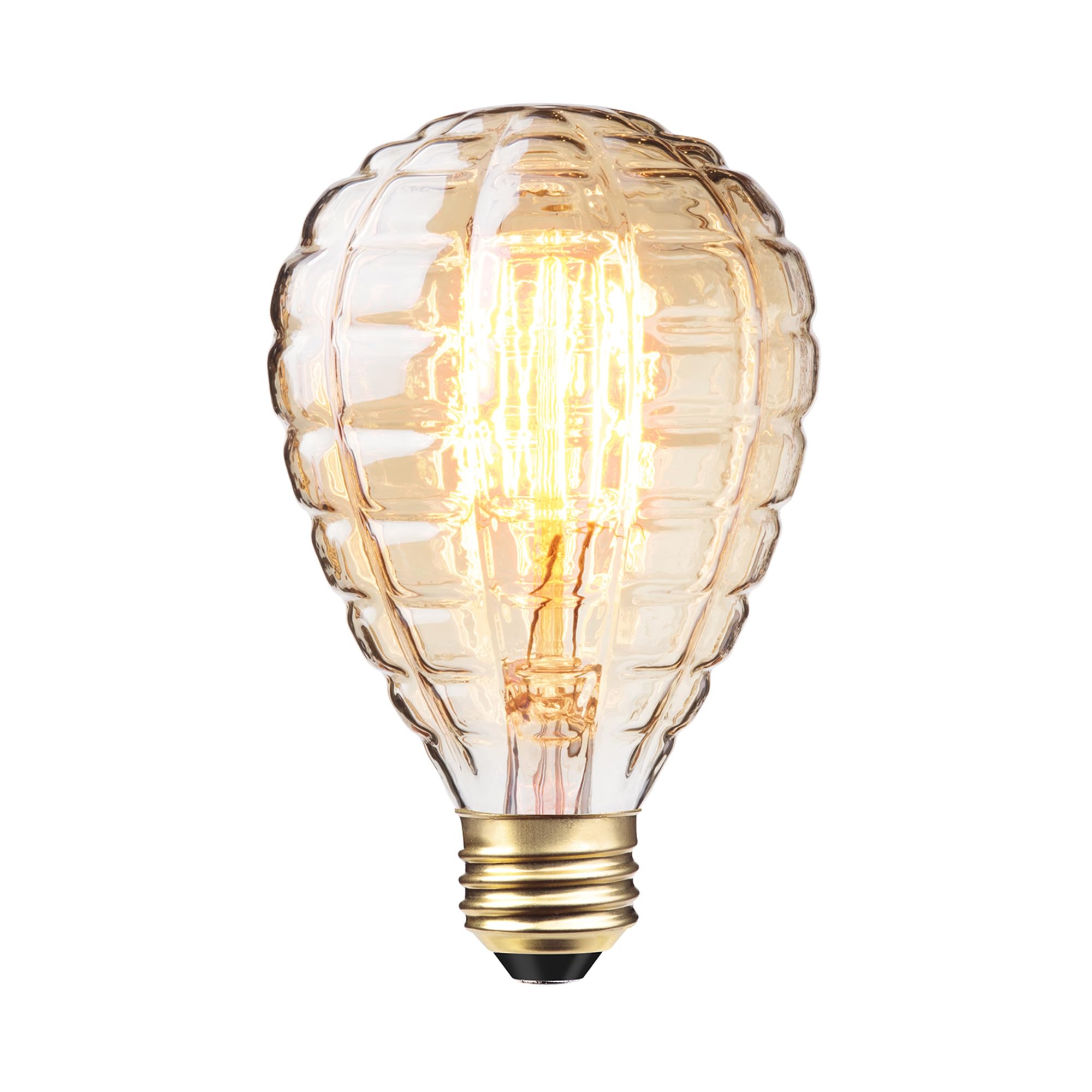 Globe Electric G40 Decorative Incandescent Bulb, 40 Watts, Amber, E26 Base, 1 Pack, Glass