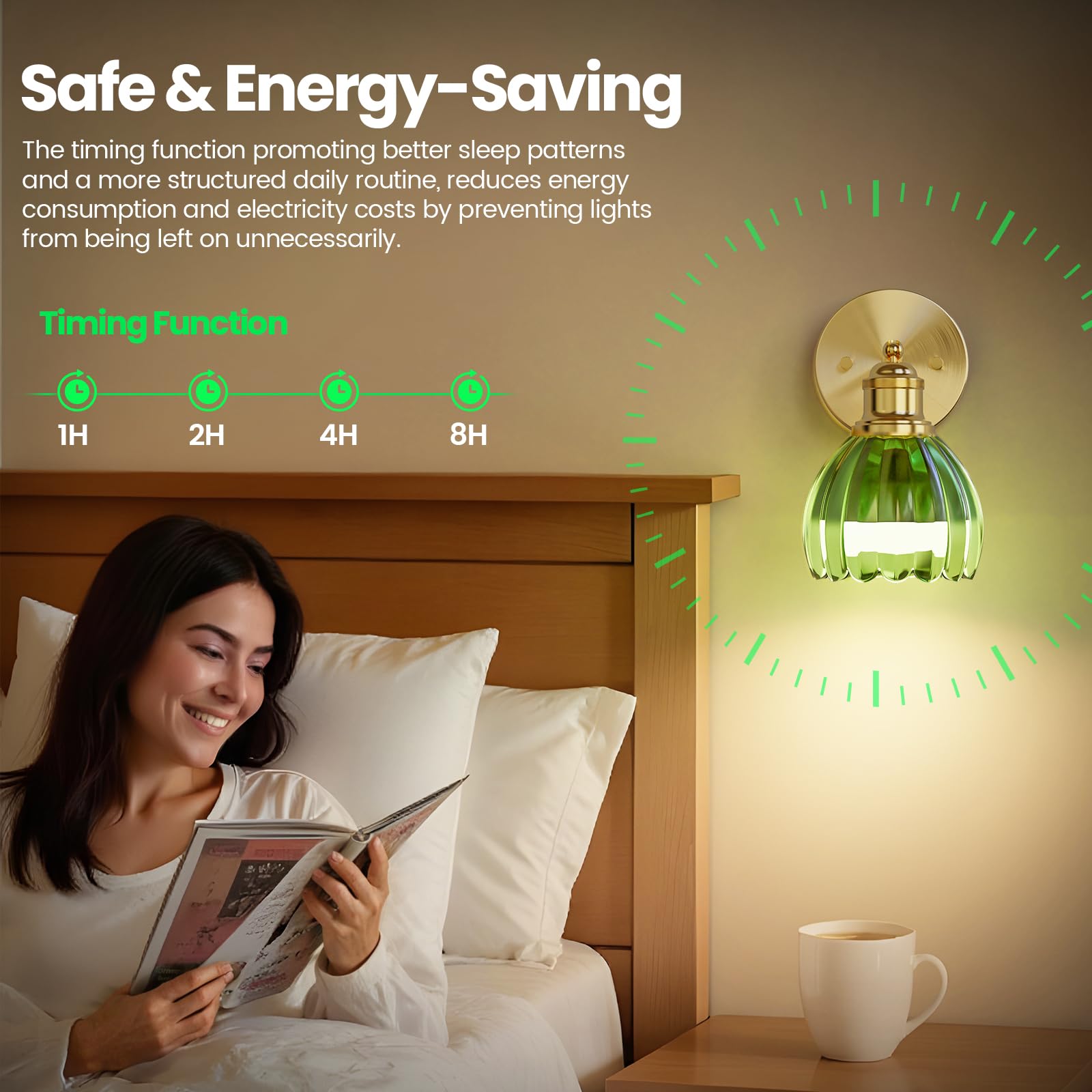 Niorsun Battery Operated Wall Sconce, Green Wireless Rechargeable Wall Lights With 5200Mah Dimmable Detachable Bulbs And Remote,