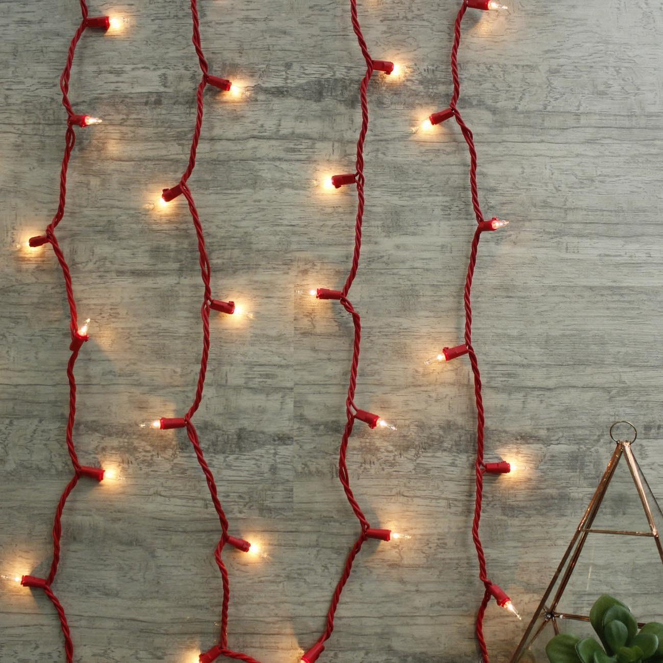 Brite Star Mini Light Set - 50 Lt Clear Lights on Red Wire, Model 96-823-00