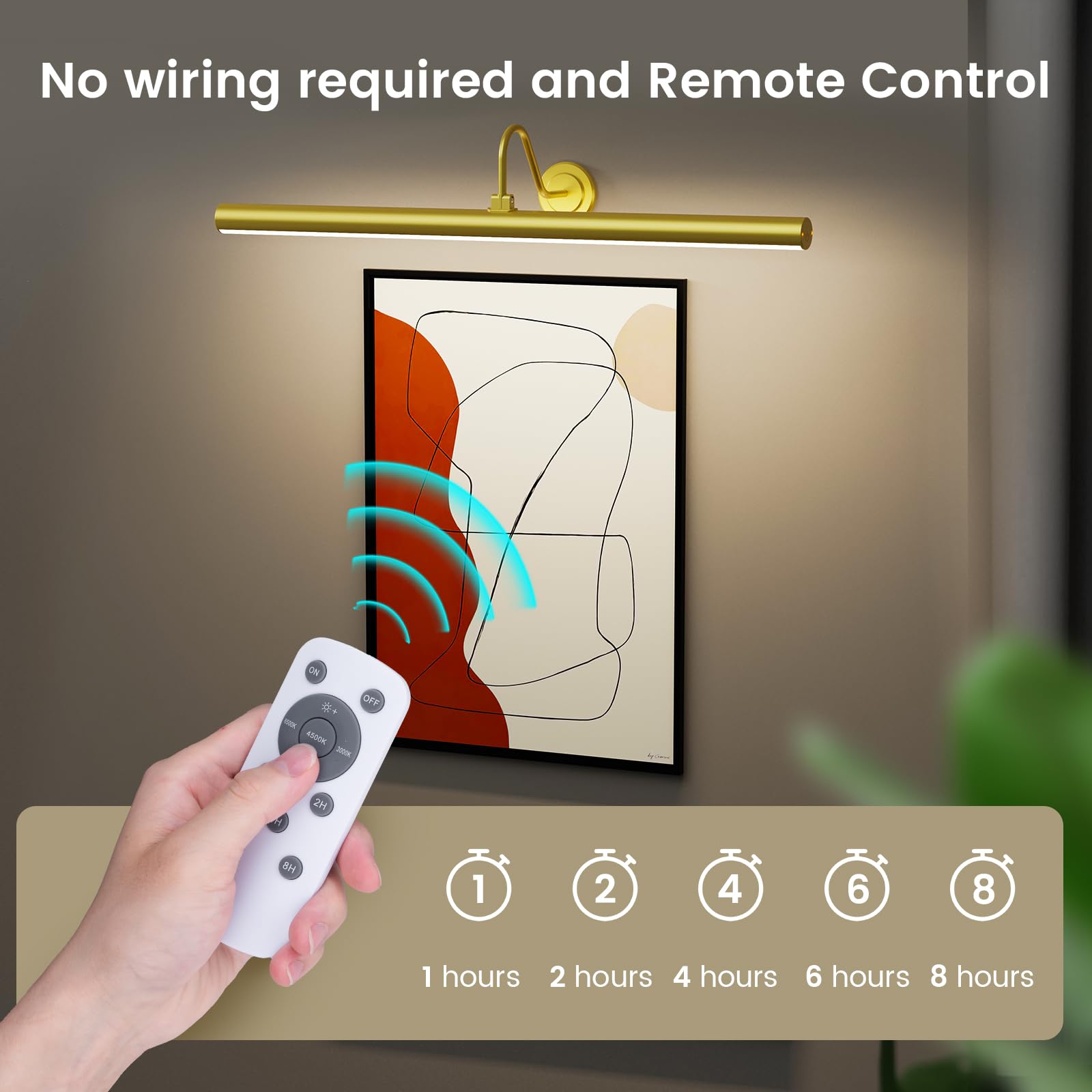 Bridika Picture Lights For Wall Battery Operated, 23.6In Picture Light With Remote, 3 Color Modes And Dimmable Classic Art Light