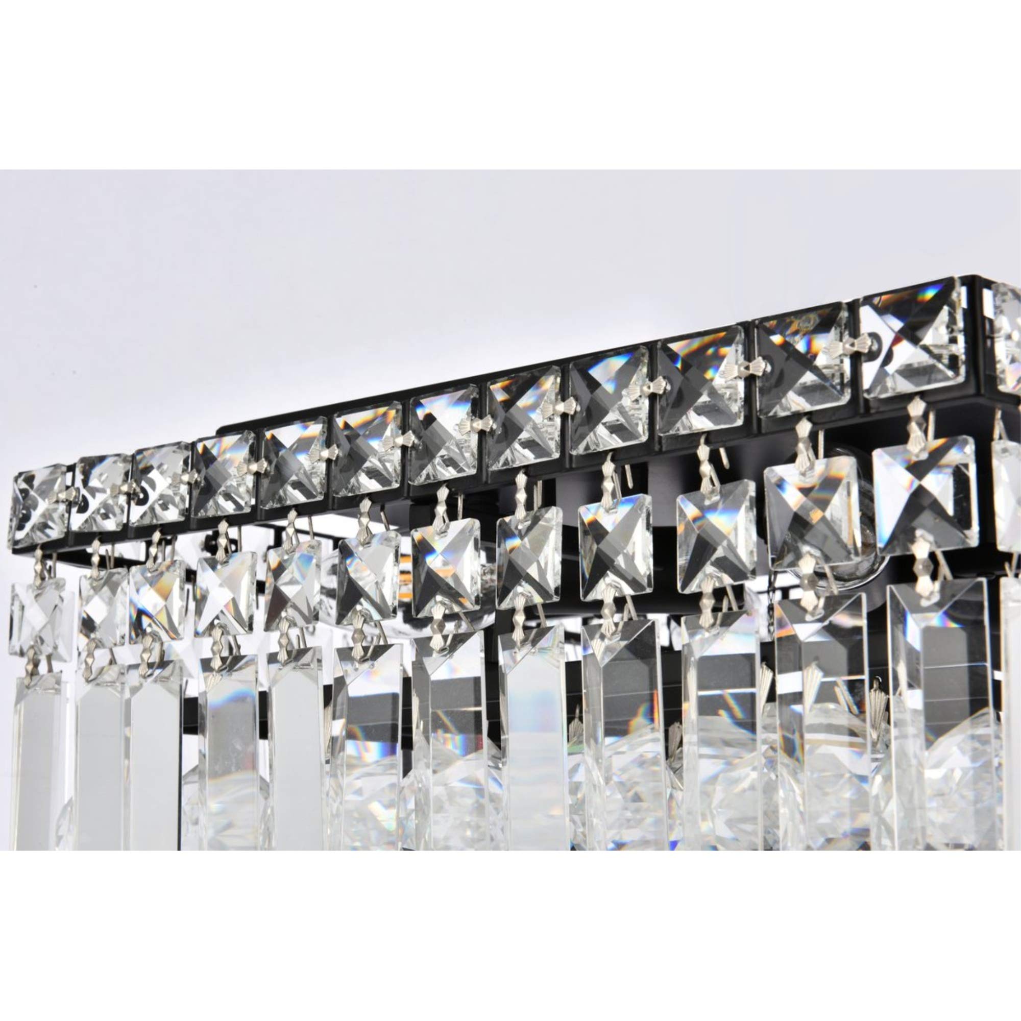 Elegant Value Maxime 4-Light Black & Clear Flush Mount Ceiling Light, 12 Inch