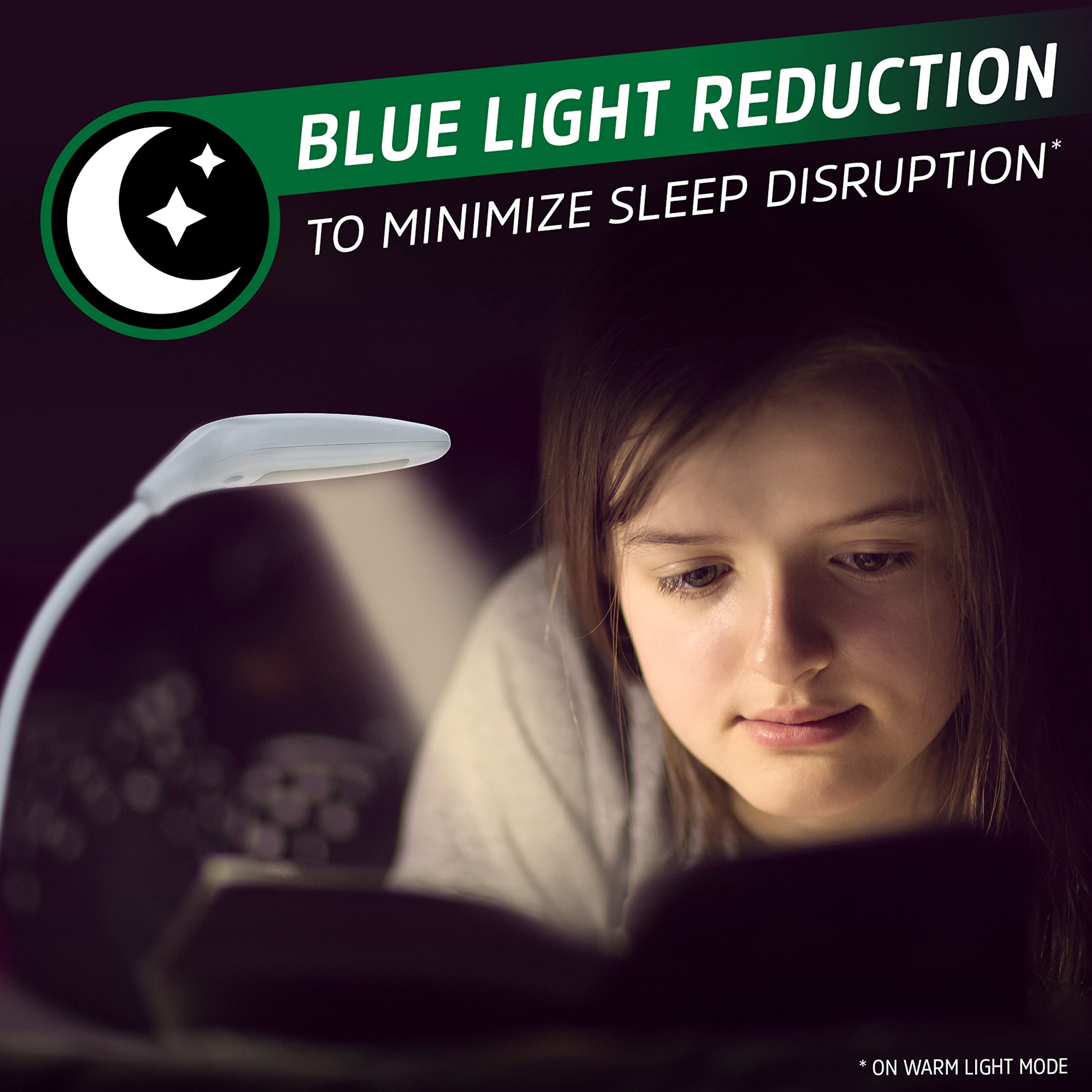 Energizer Rechargeable Led Book Light Flex, 3 Modes, Warm Light Clip On Reading Light With Flexible Neck For Reading In Bed, Boo