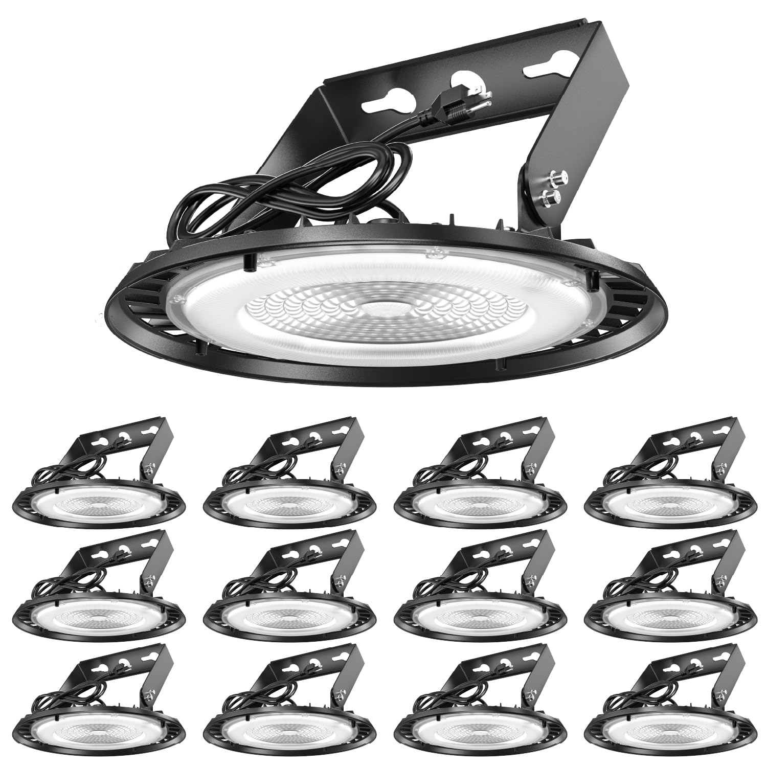 Sunco 12 Pack UFO LED High Bay Light, 150W, 19500 Lumens, 5000k Ultra Bright Commercial Shop Lights for Warehouse, Factory, Work