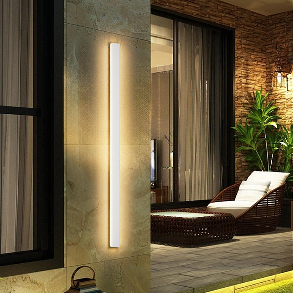 Aipsun 2 Pack Modern Outdoor Wall Lights - 47.2inch Long Strip LED ...