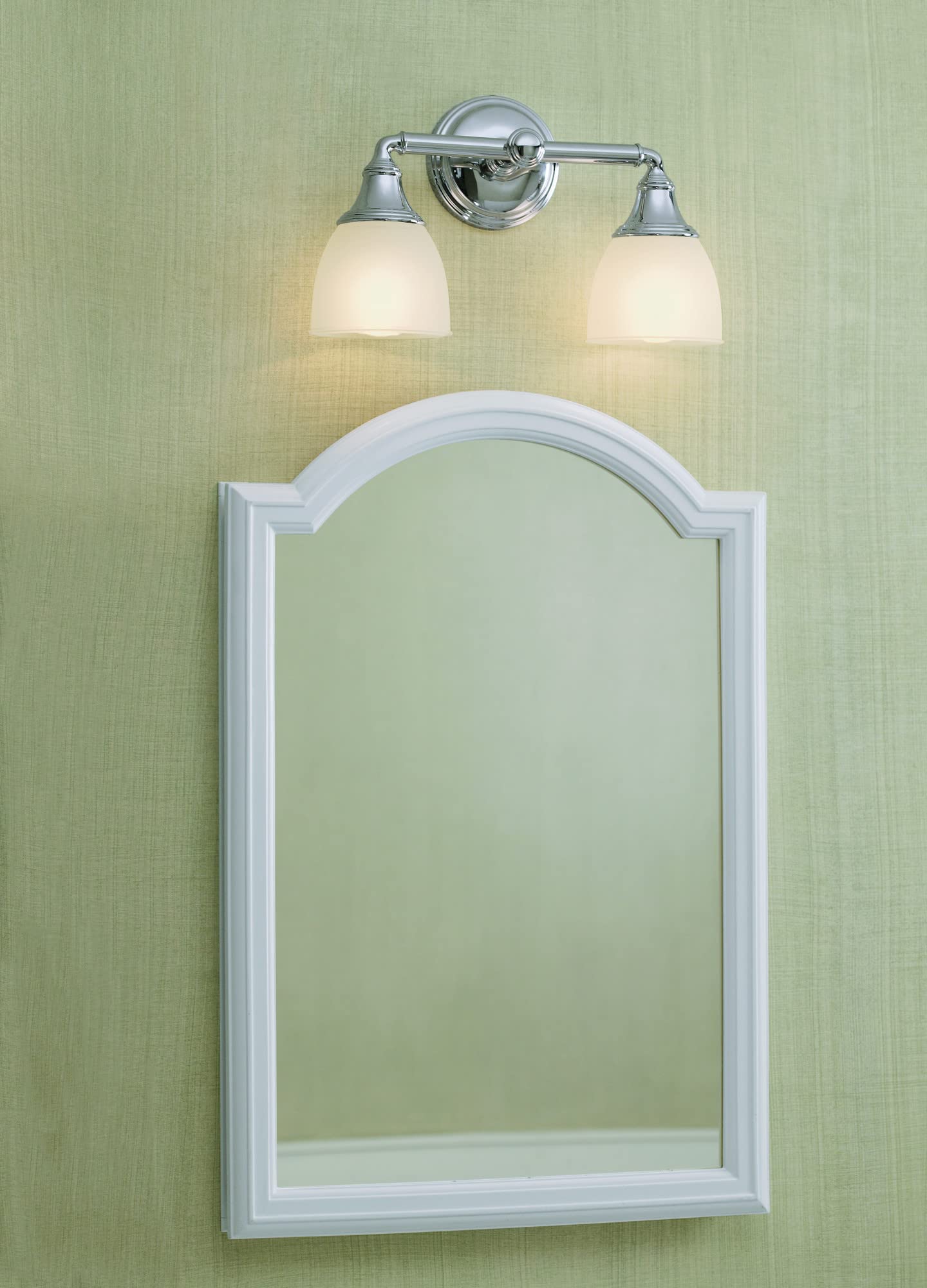 KOHLER Devonshire Bathroom Vanity Light Fixture, 2 Light Wall Sconce, Polished Chrome, Model 10571-CPL, Up/Down Position, UL Listed